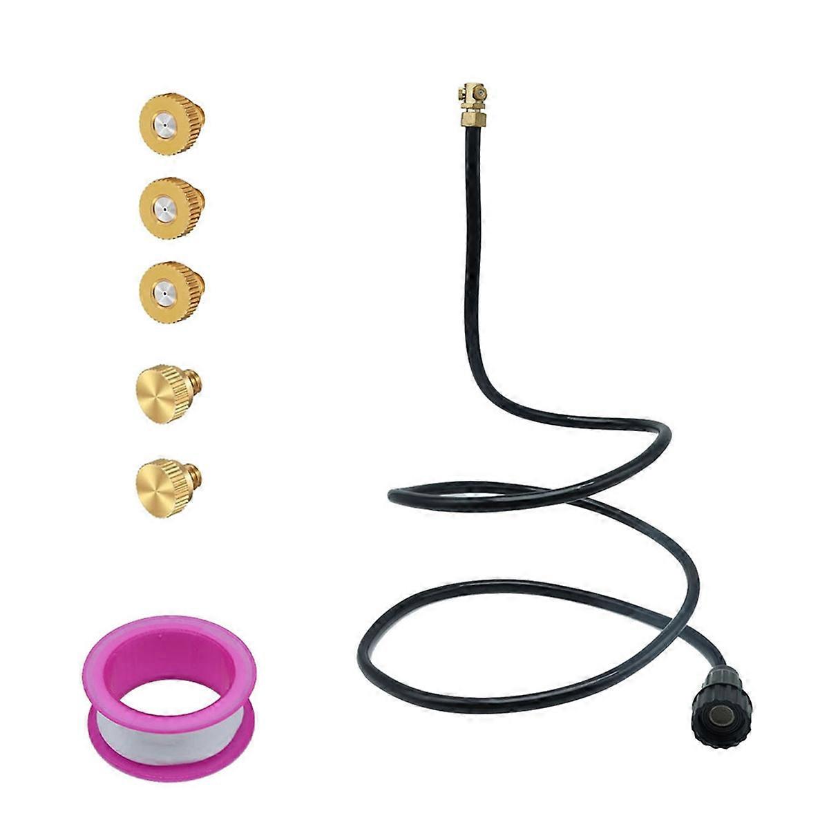 Hose Misters for Outside Patio, Flexible Standing Mister Portable Garden Misters for Cooling Outdoor,Hose Misting Black
