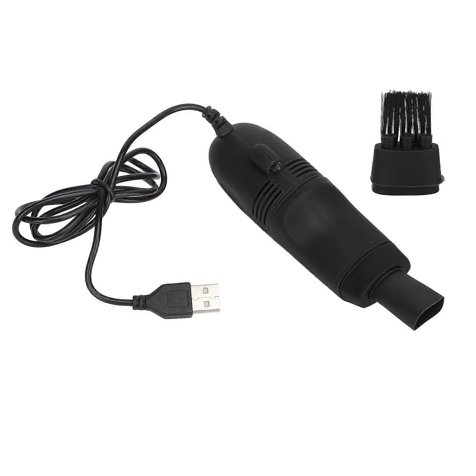 Mini Keyboard Cleaner Handheld Large Suction Mini USB Vacuum Cleaner for Nail Art Computer Black
