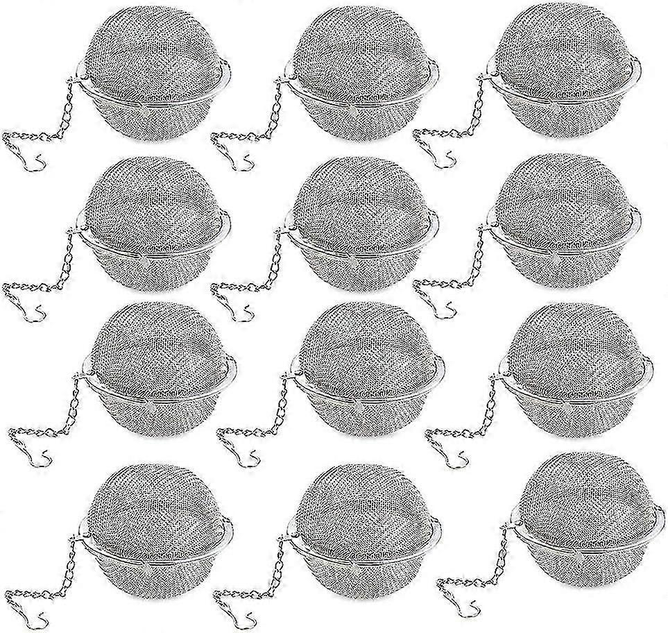 12Pcs rustfritt stål Tea Ball Mesh Tea Infuser Siler Premium tefilter