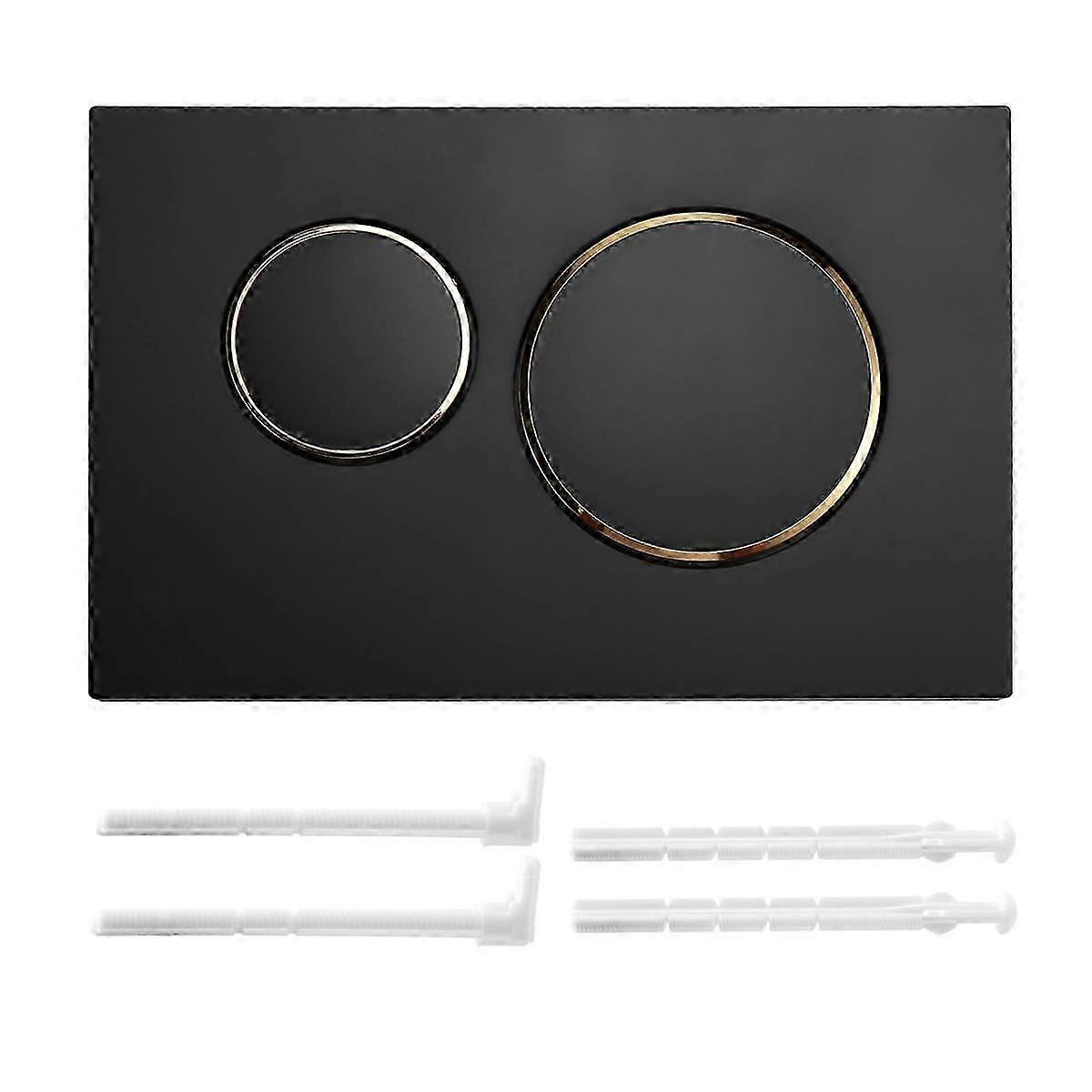 Flushing Plate with Flush Lever Set and Mounting Frame, for 20 Actuator Plate Spare Parts, Black+Gold