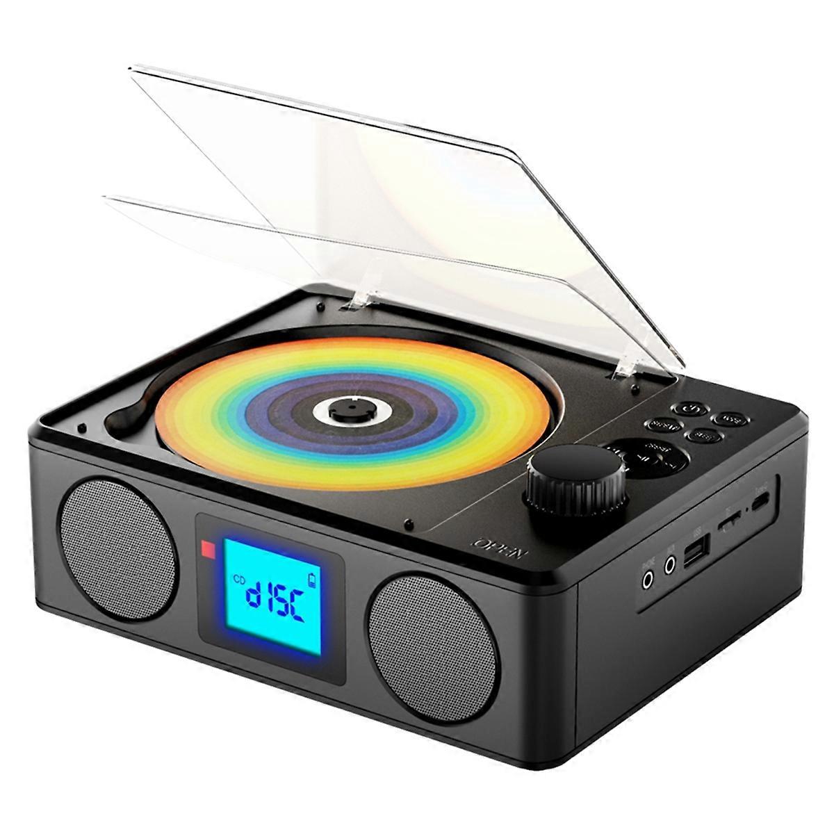 Portable CD Player Wireless Bluetooth Audio Speaker FM Radio Music Player with Alarm Clock EU Plug