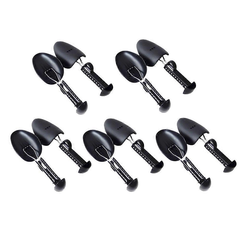 Adjustable Shoe Expander 10 Pairs Plastic Shoe Stretcher Keeper for Home Use Storage Display Black