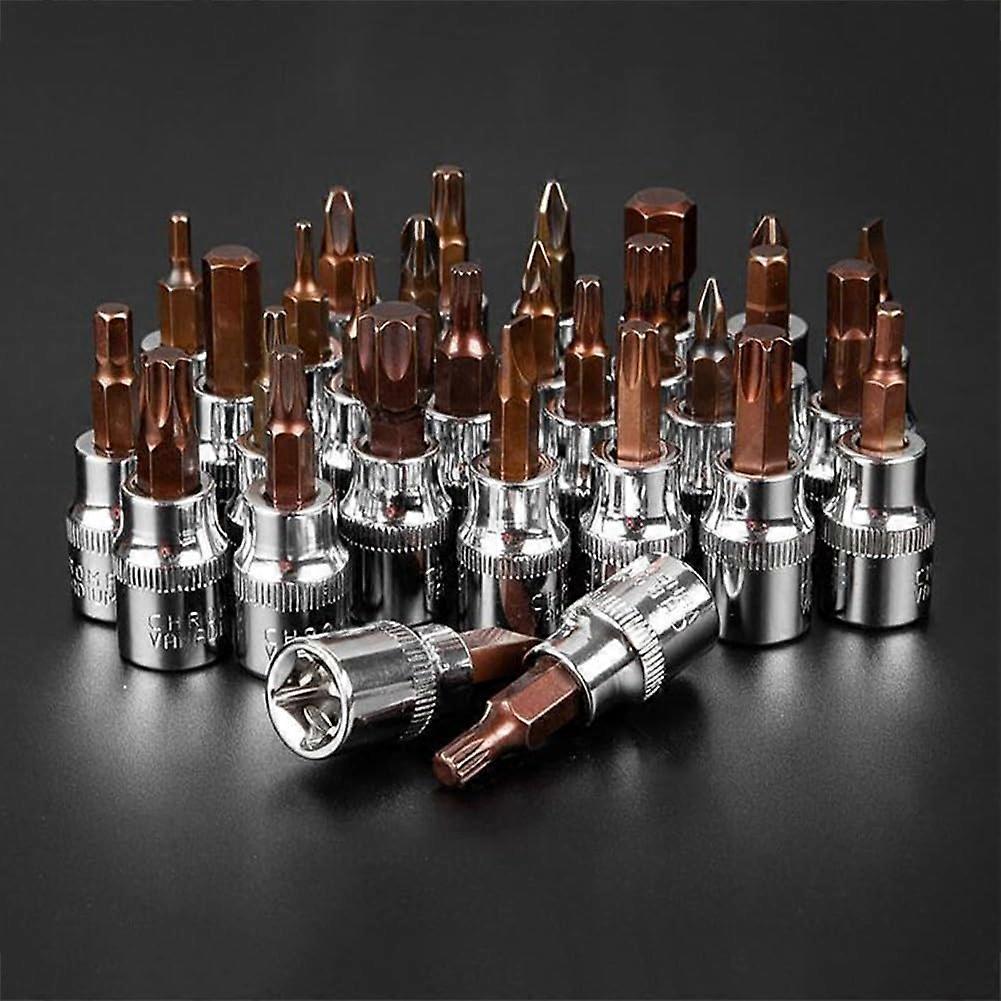 Hex Socket Bit, 3/8 In Drive, H3H10, Durable Chrome Vanadium Steel, 47mm Length, T10/T55 Compatible