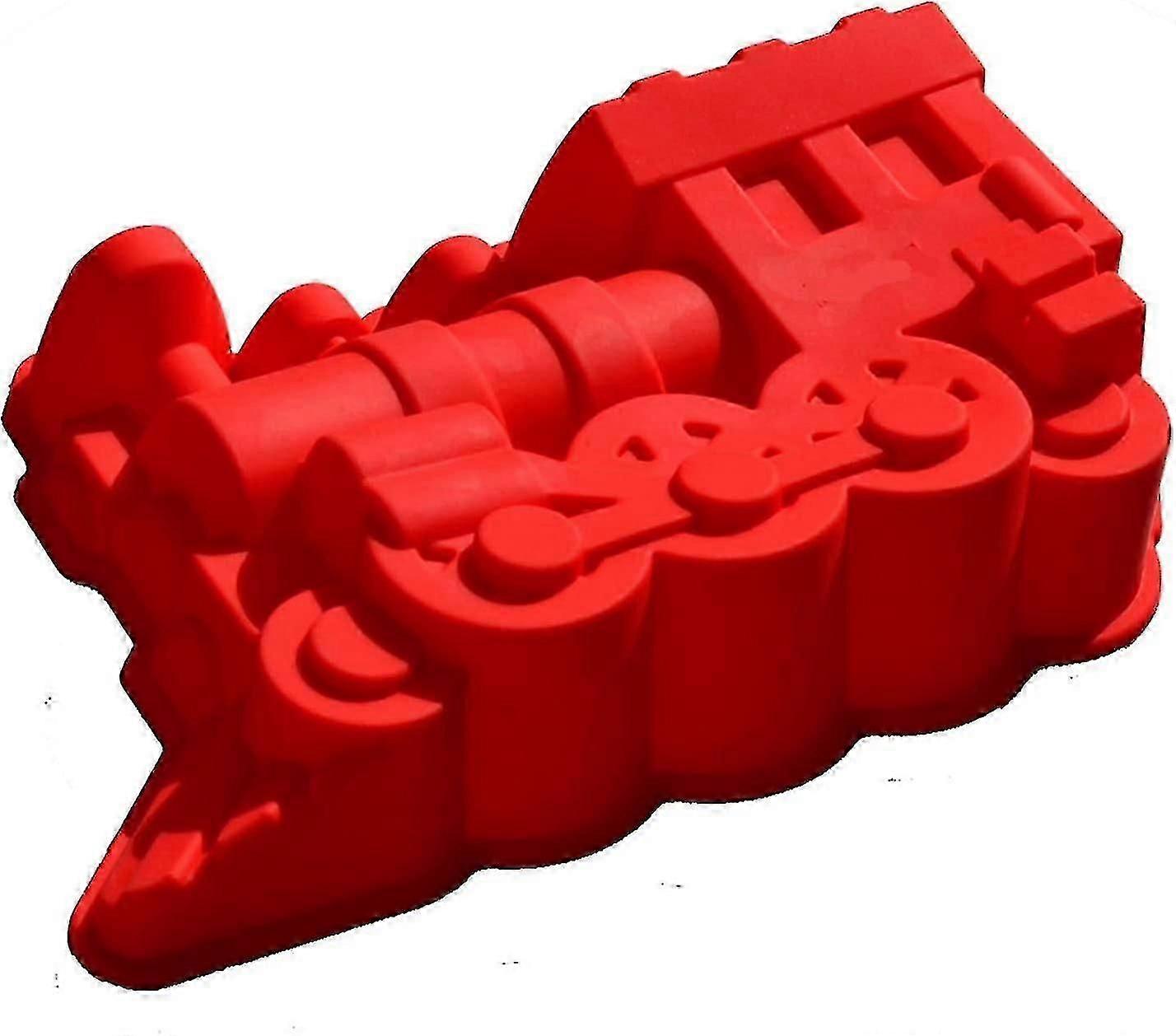 子供の誕生日のための大型3Dトレインシリコンケーキモールド、DIY漫画車両ベーキングパンチョコレートトレイ