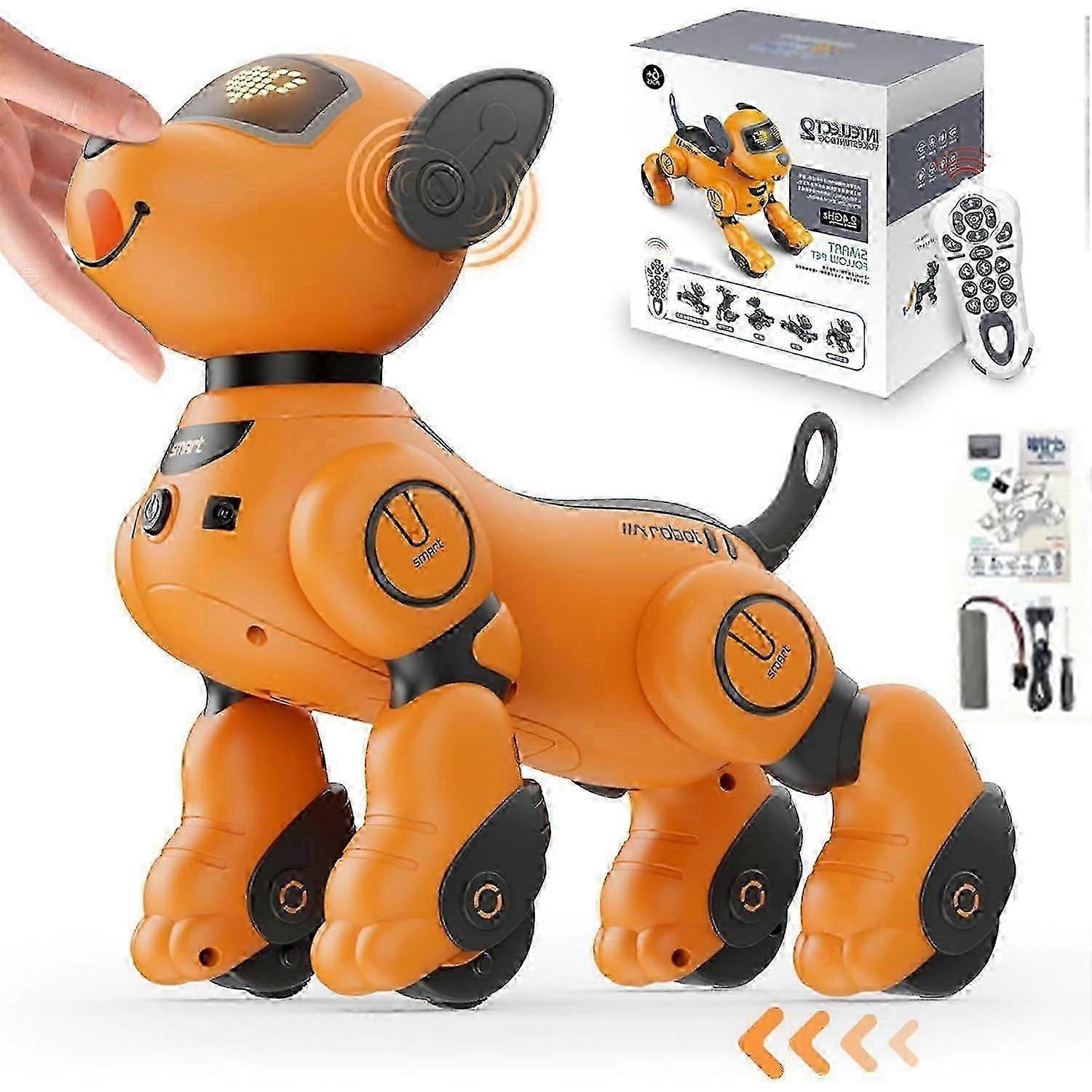 Kids Robot Dog Toy, Voice and 2.4GHz Remote Control Robot Pet with Interactive Touch Sensor, Over 20 Responses, Program Modes, Robot Puppy Toy for Boy