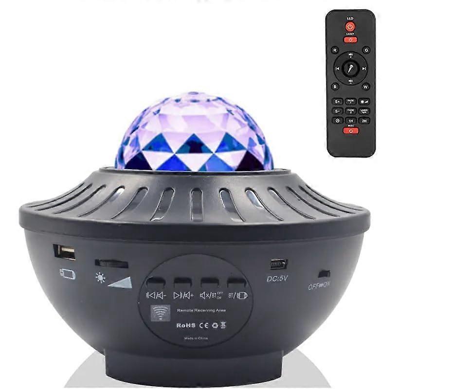 Galaxy Projector Light Ocean Wave LED Night Light With Remote, 10 Colors Bluetooth Speaker Timer For Kids And Adults
