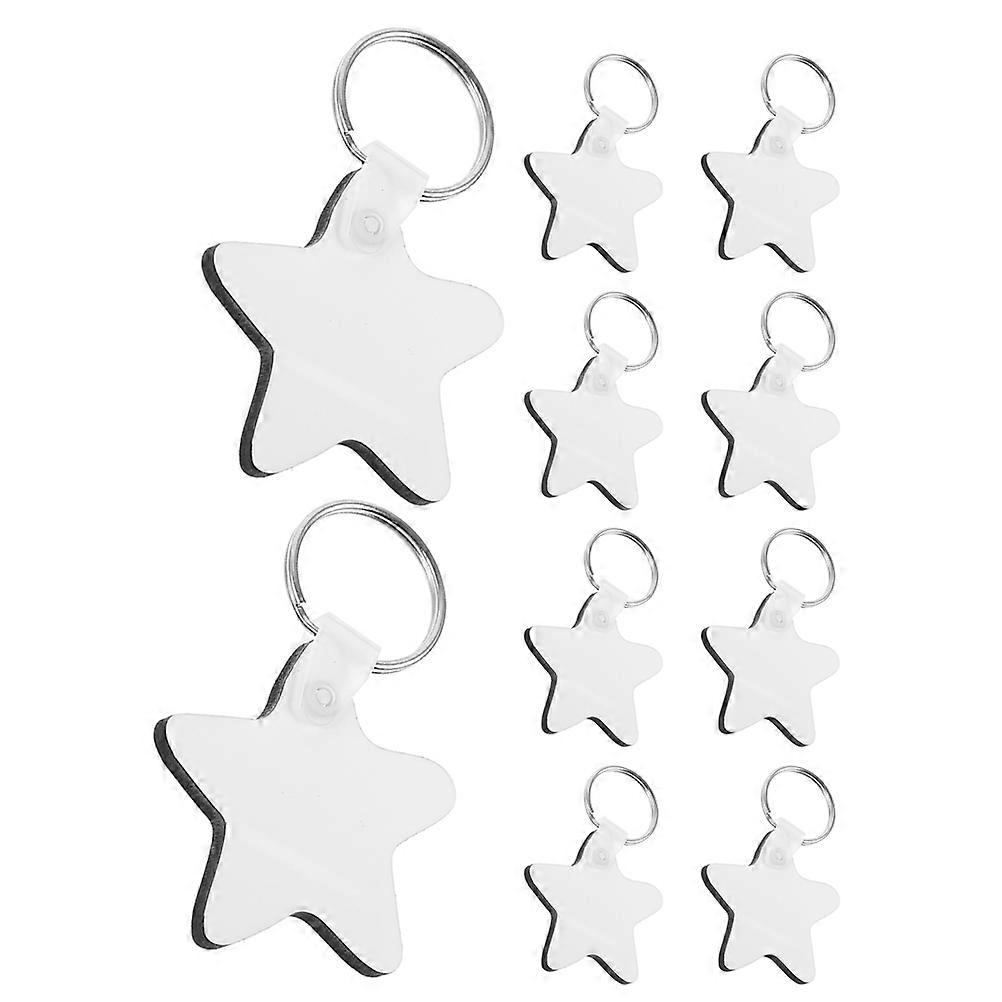 Heat Transfer Keychains 15Pcs Double Sided Keychains DIY Projects Star Shaped Durable Material