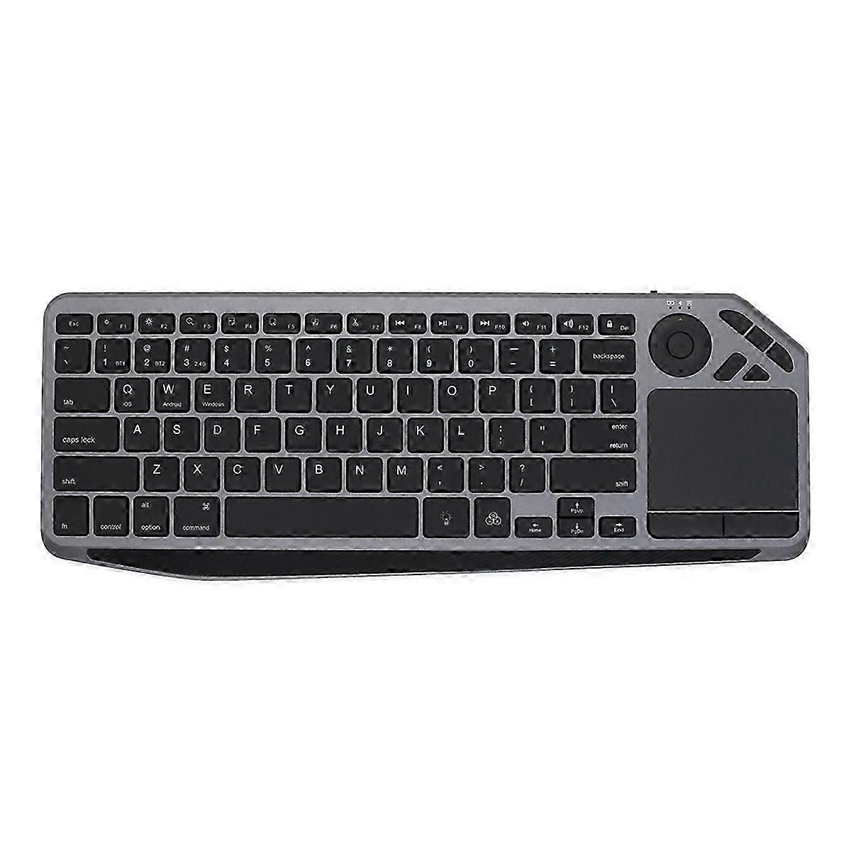 Exquisite Bluetooth Wireless Keyboard with Touchpad 7-Colors Backlit 2.4G