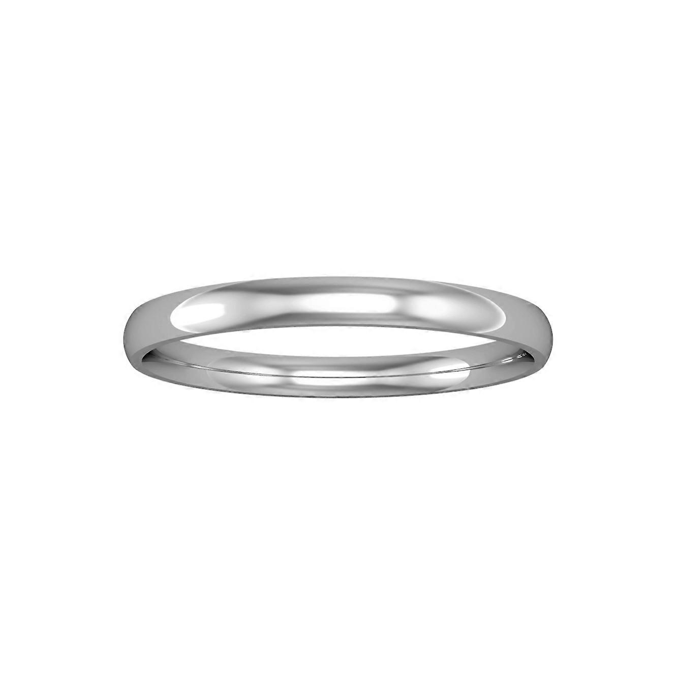 Jewelco London 9ct White Gold - 2mm Essential Court-Shaped Band Wedding Ring