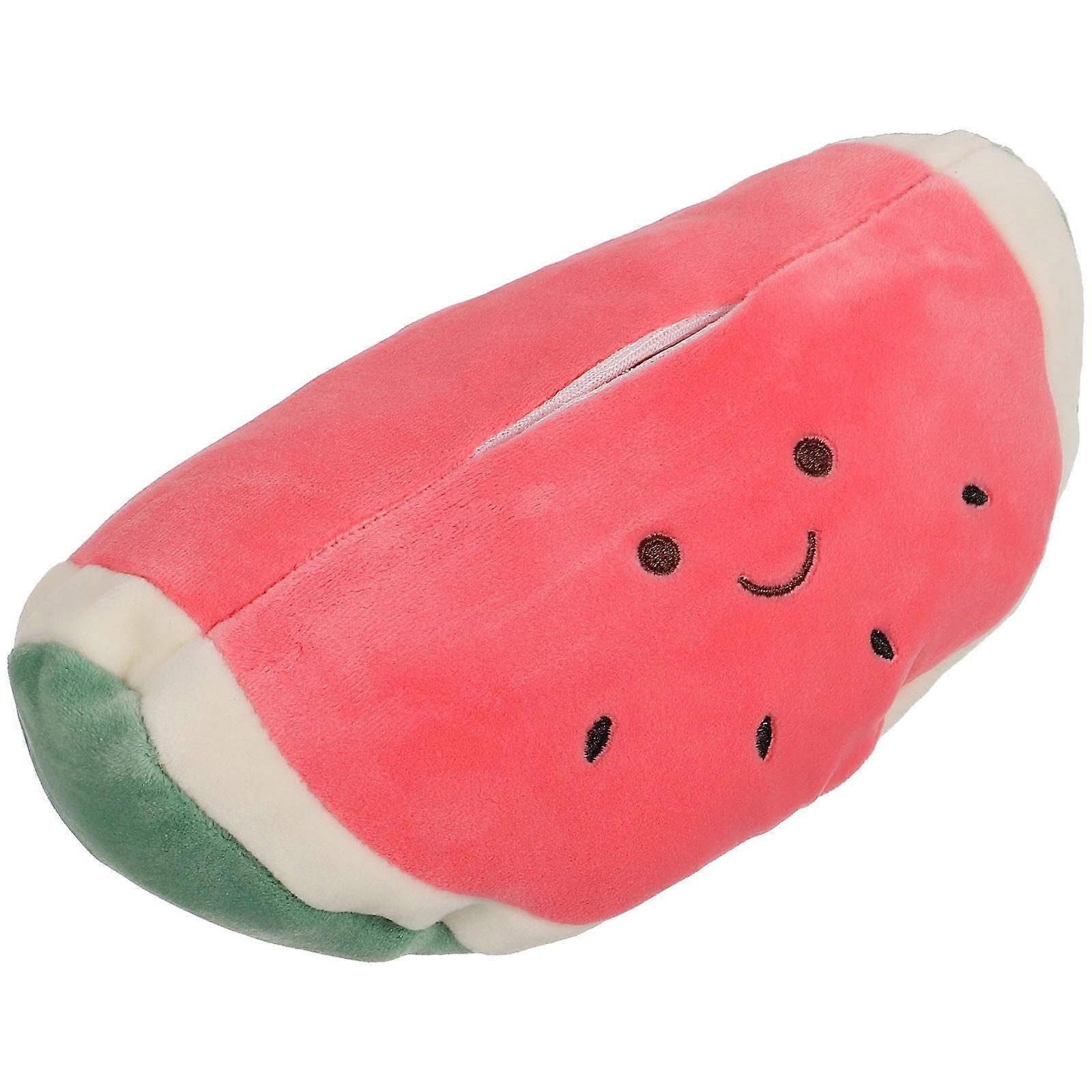Watermelon Red Car Tissue Holder for Refillable Use 3Pcs Plush Napkin Dispenser