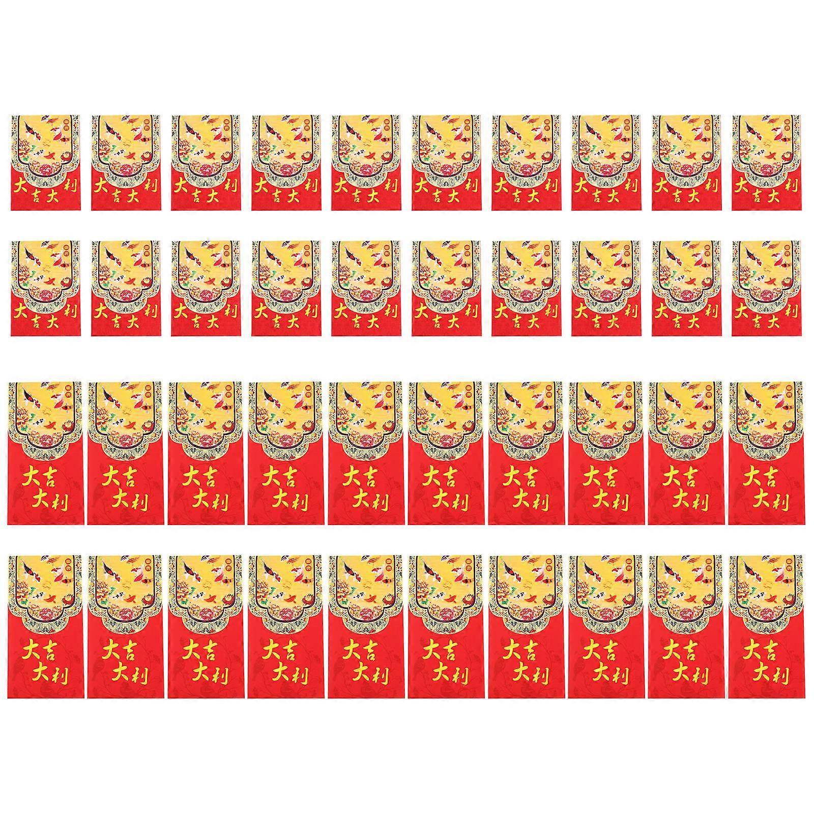 Chinese Style Red Envelopes 40Pcs New Year Money Bags for Decoration