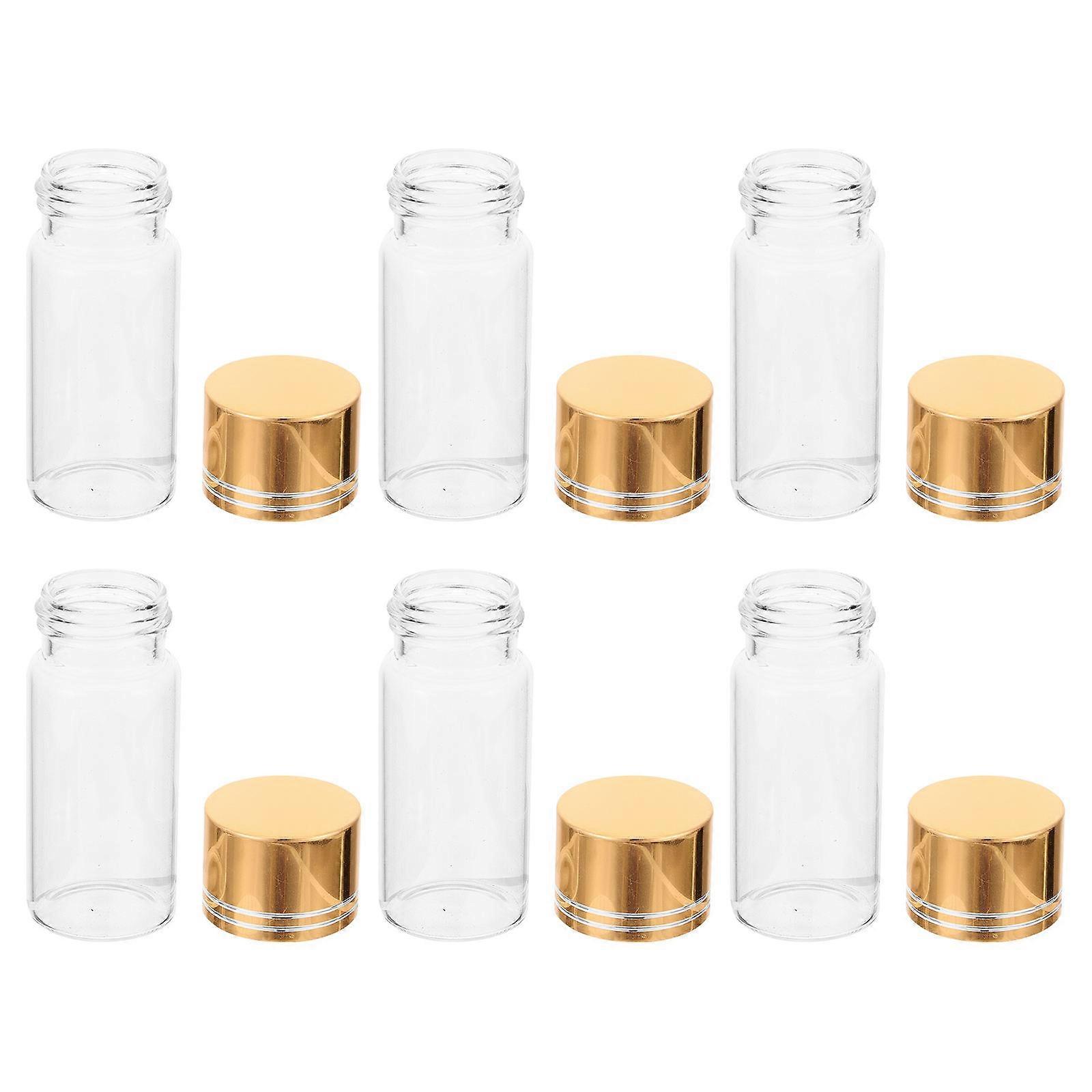 Golden Candy Bottles for Storage Use 12Pcs Glass Refillable Empty Bottles