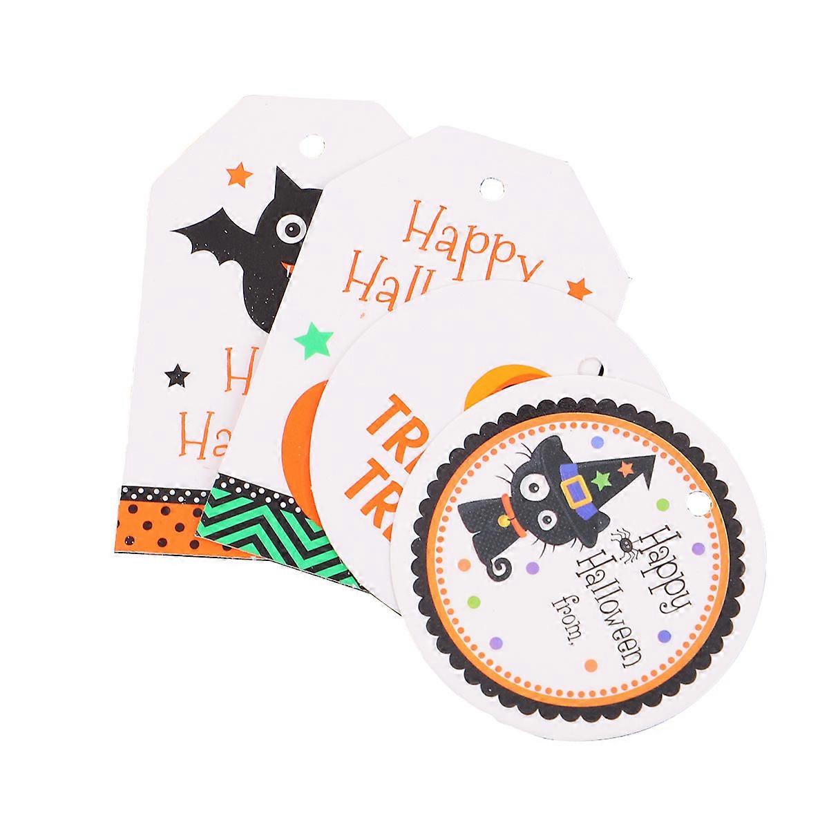 Halloween Treat Tags Paper Hanging Tag for Decoration 200Pcs Creative Patterns