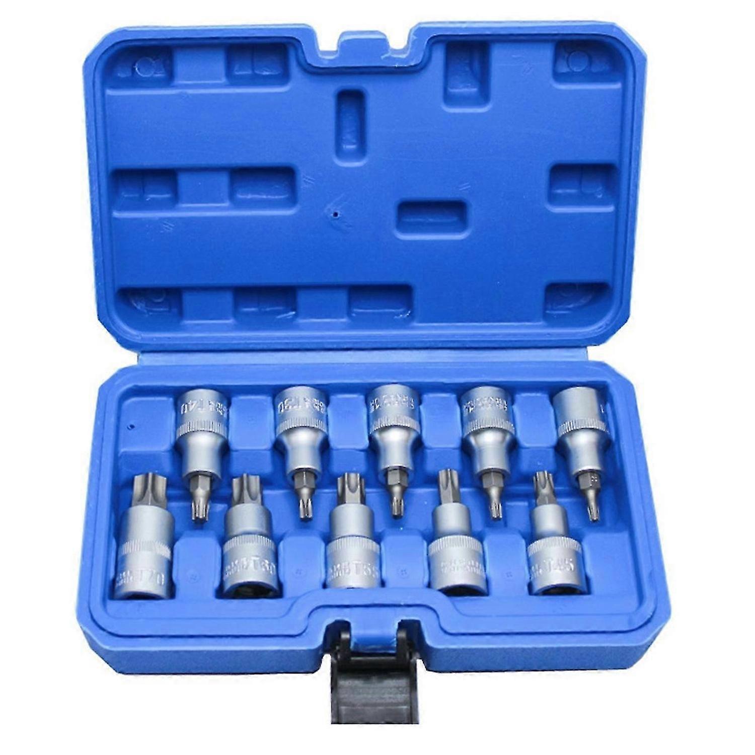 10Pcs Set 1/2inch Hexagon Socket Bit Kit Six Angle Sleeve Hex Socket Wrench for Ratchet Wrench Auto