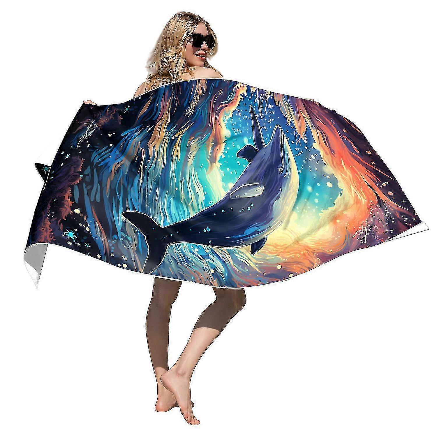 Oasisdream Animal Print Design Quick-Drying Beach Towel