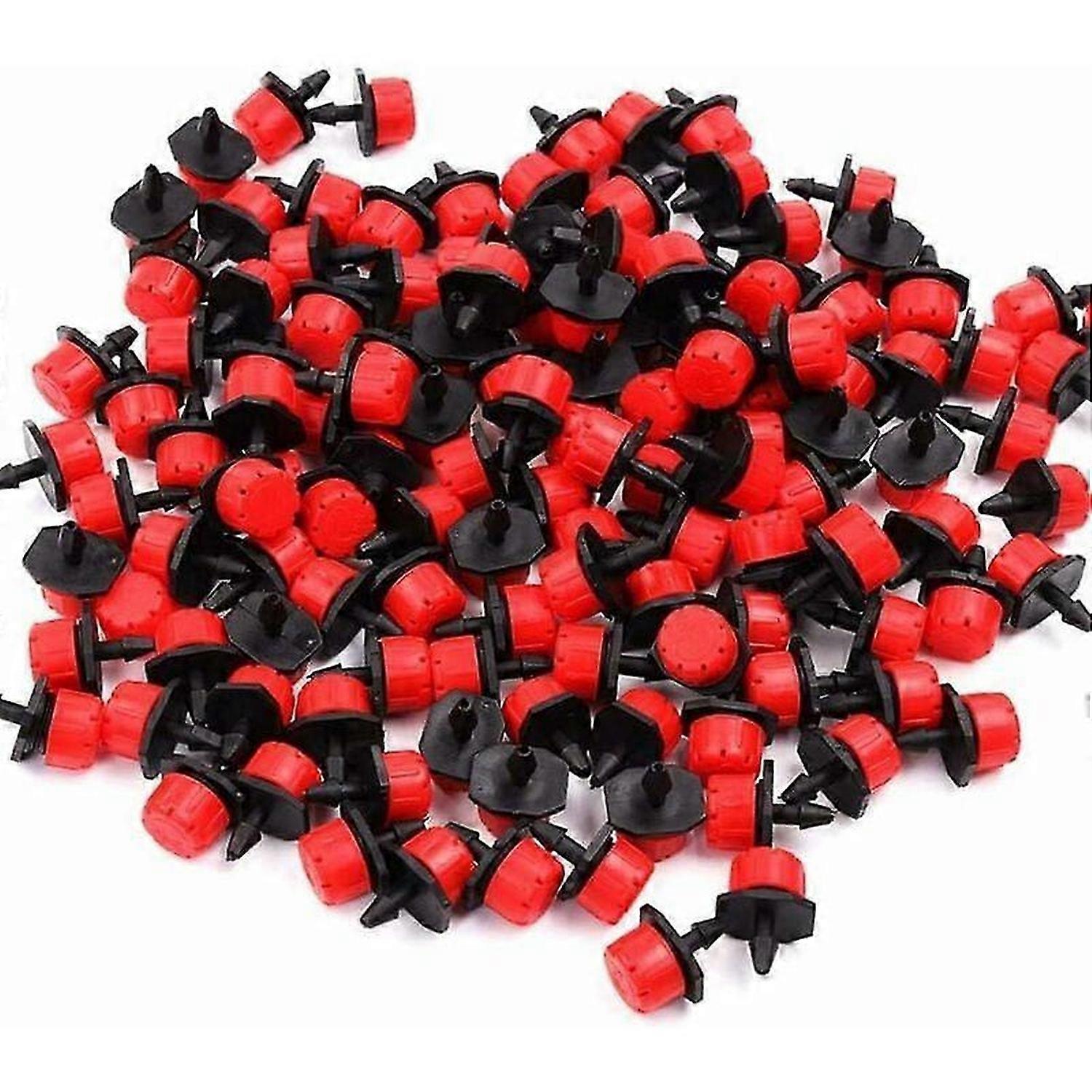 Irrigation Drippers, 100pcs Adjustable Watering Sprinklers Drip Irrigation System Kits Micro Flow Drip Head Irrigation Misting Nozzles-Sunny
