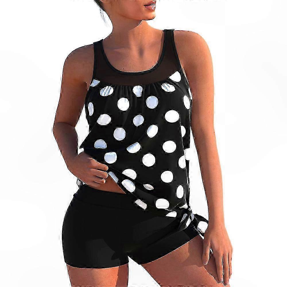 Women's Two-Piece Swimsuit with Tank Top and Boyshort Bottoms for Beach and Pool Use
