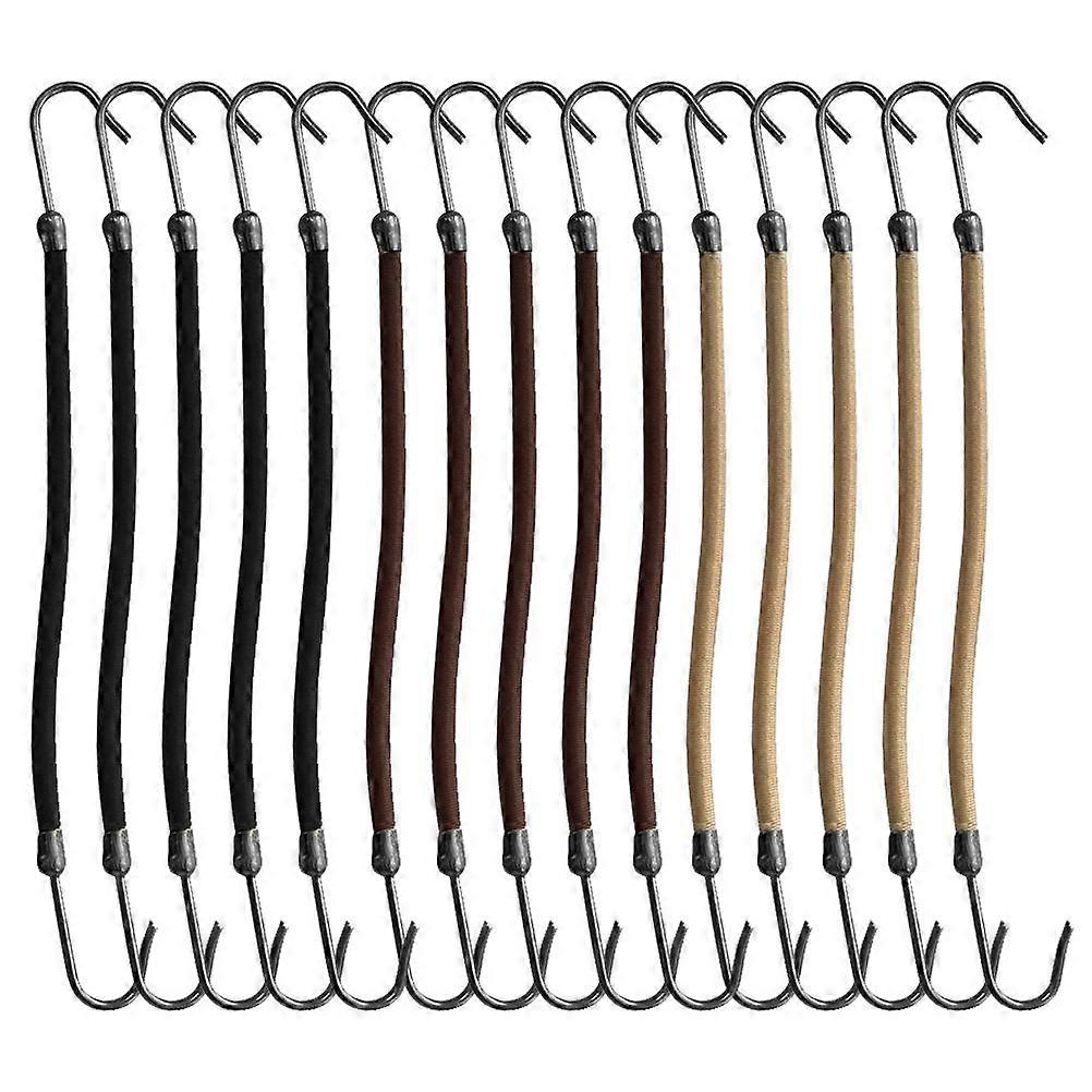 15 kpl Joustavat nauhat Hiusten muotoilu Poninhäntäkoukut Naisten hiustarvikkeet (musta, ruskea ja beige)