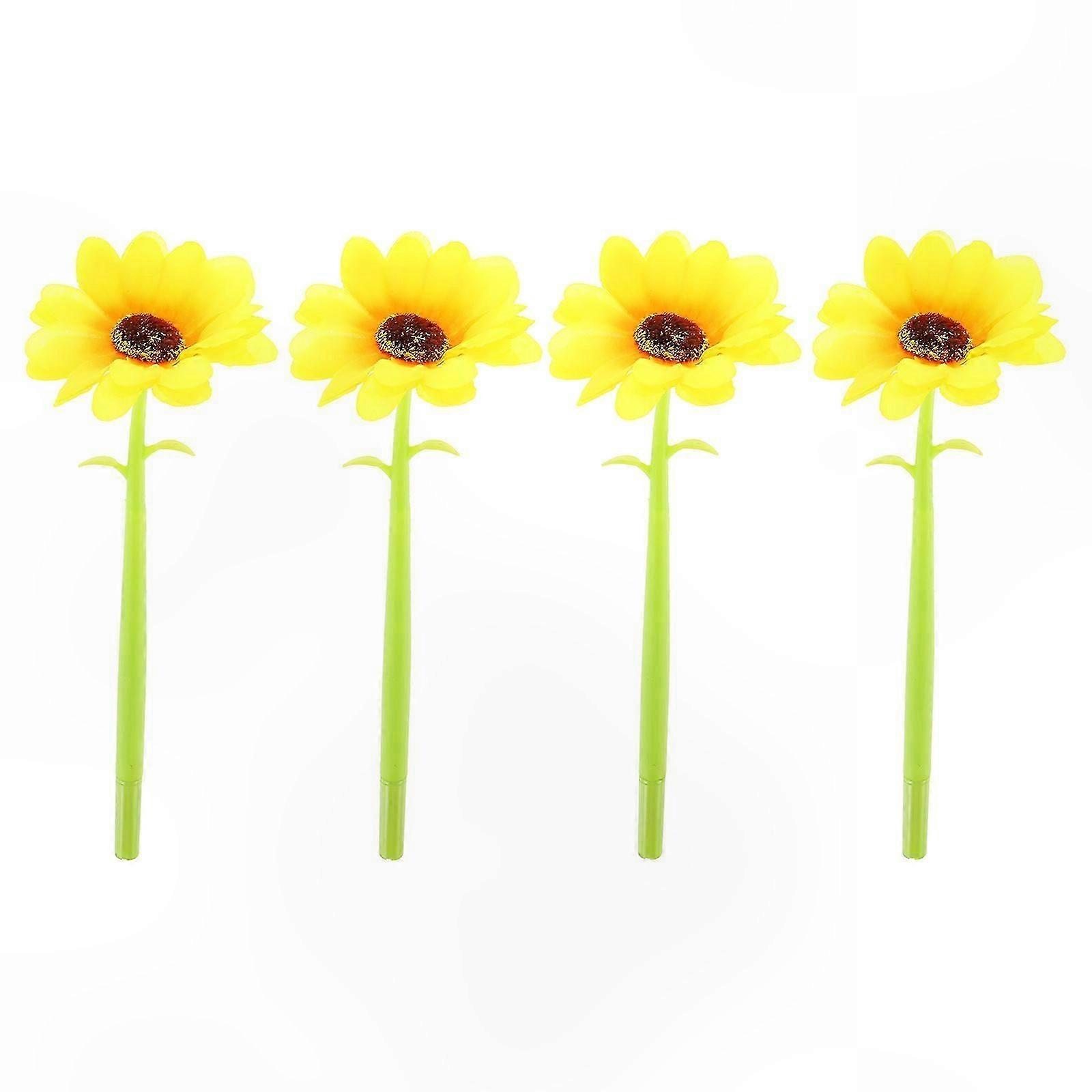 4-Pack Cute Sunflower Pens Smooth Ink Ideal for Home and School Writing Tasks