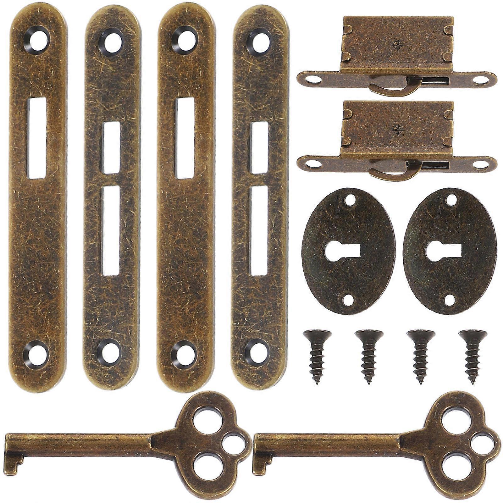 Wooden Box Lock Cabinet Locks for Home 4Sets with Keys Decorative