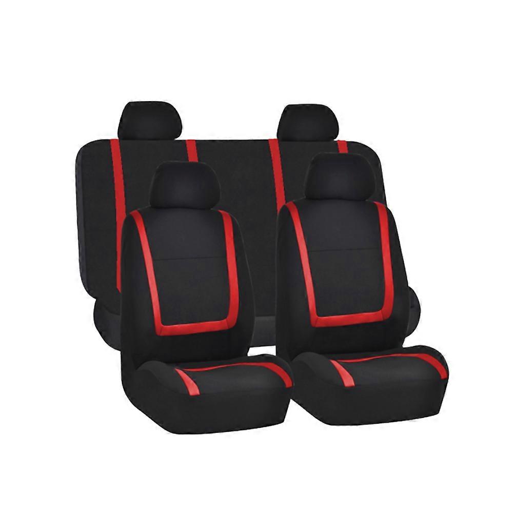 Red Car Seat Cover Universal Auto Seat Protector Mat for Car 9Pcs