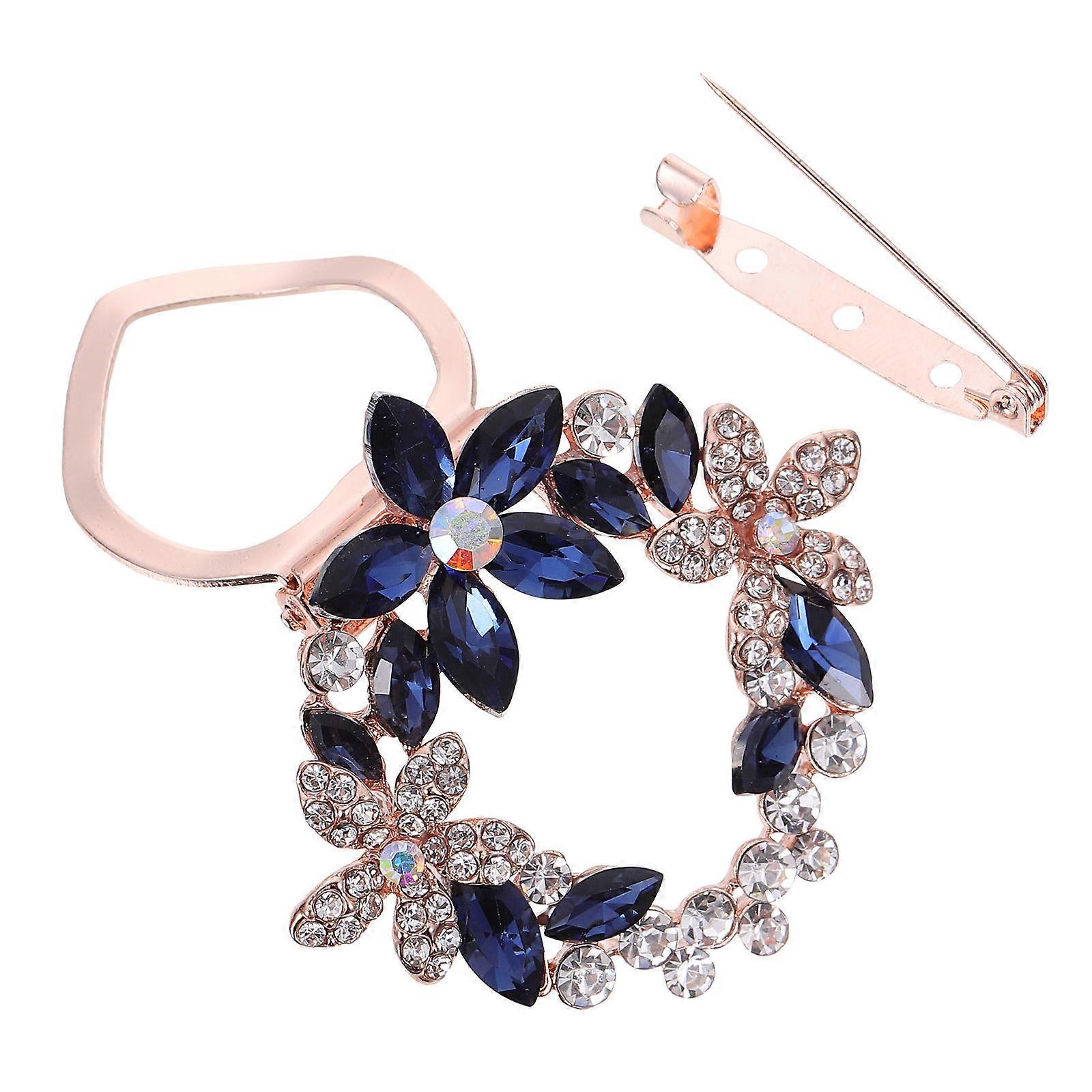 Delicate Ring Scarf Buckle for Decoration 2Pcs Blue Alloy Accessory