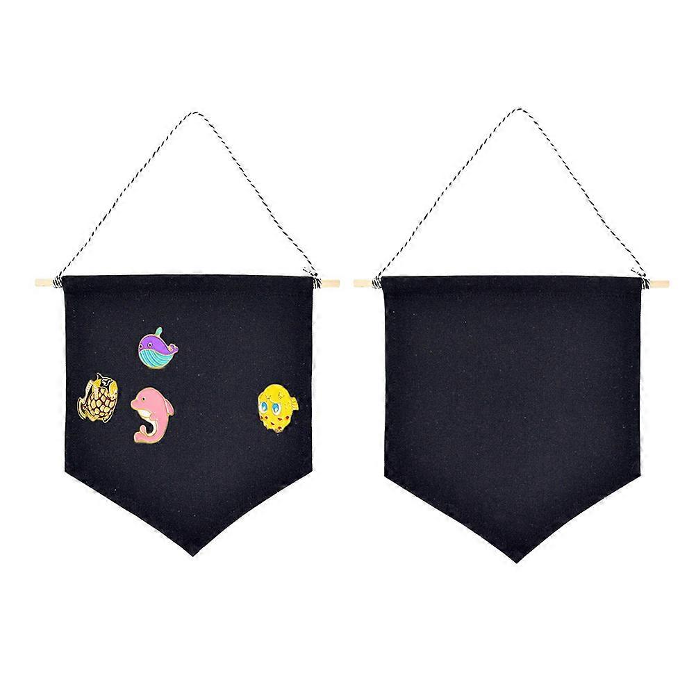 Black Wall Display Banner for Organizing Pins with 2Pcs Wall Hanging