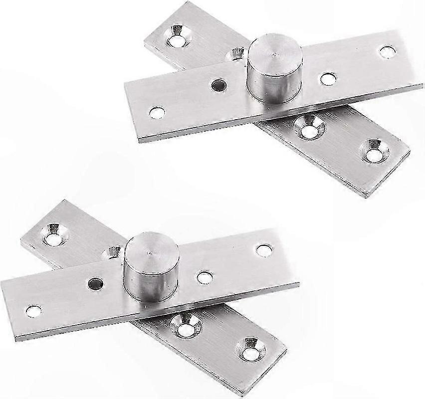 Pair of 360 Rotating Door Hinges, Durable Metal Construction with Mounting Screws, 75 x 17mm Size for Versatile Installation Needs
