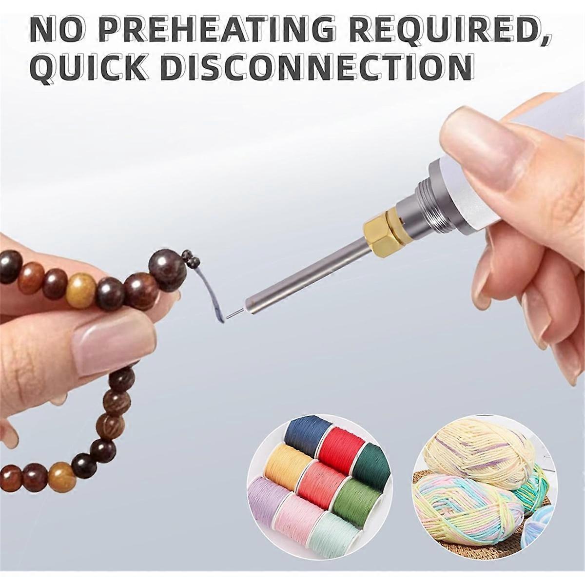 Rechargeable Dual-Heating Thread Burner Kit, Cordless Thread Zapper with Replacement Tip, for Jewelr