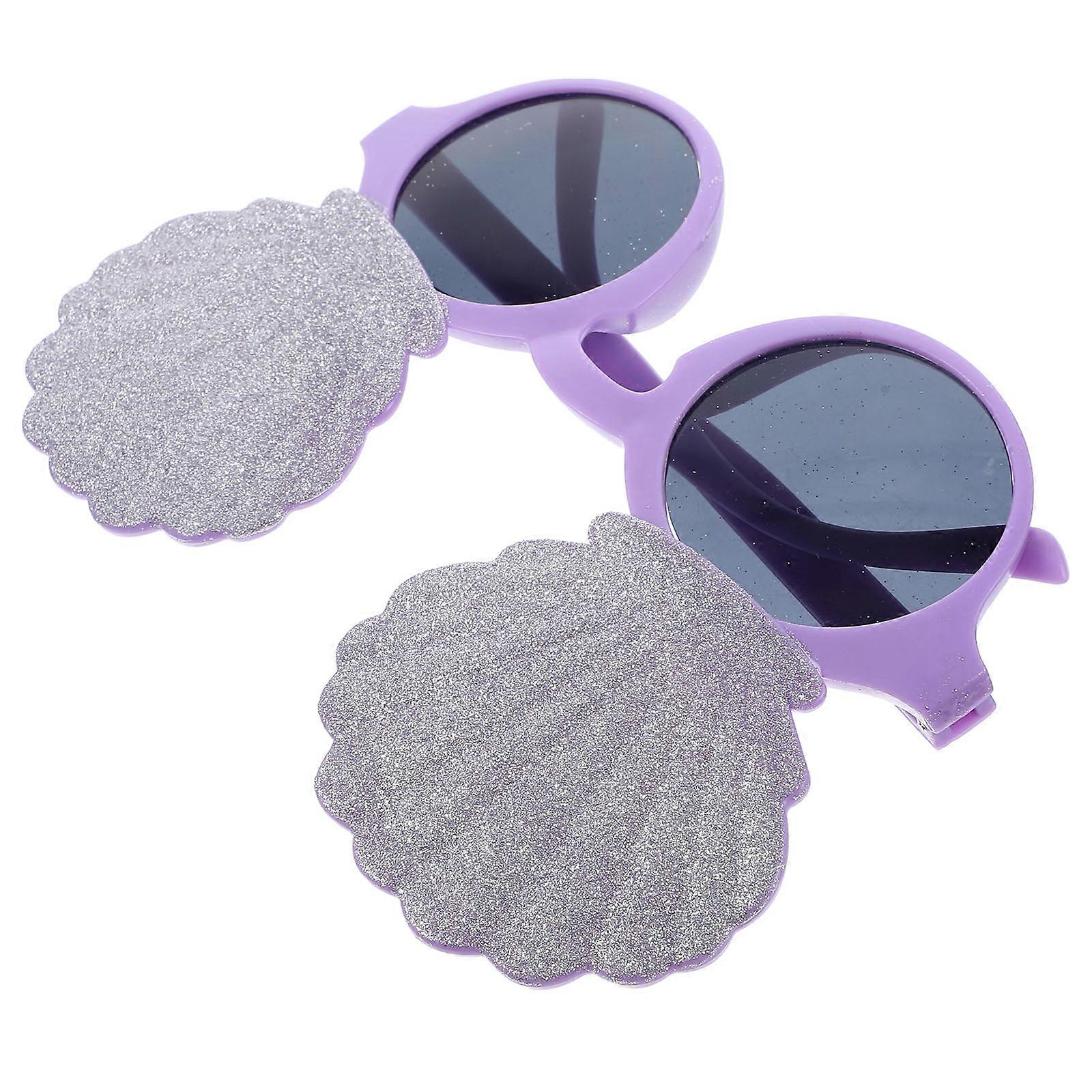 Purple Hawaiian Party Eyeglasses for Game Playing 2Pairs ABS Material