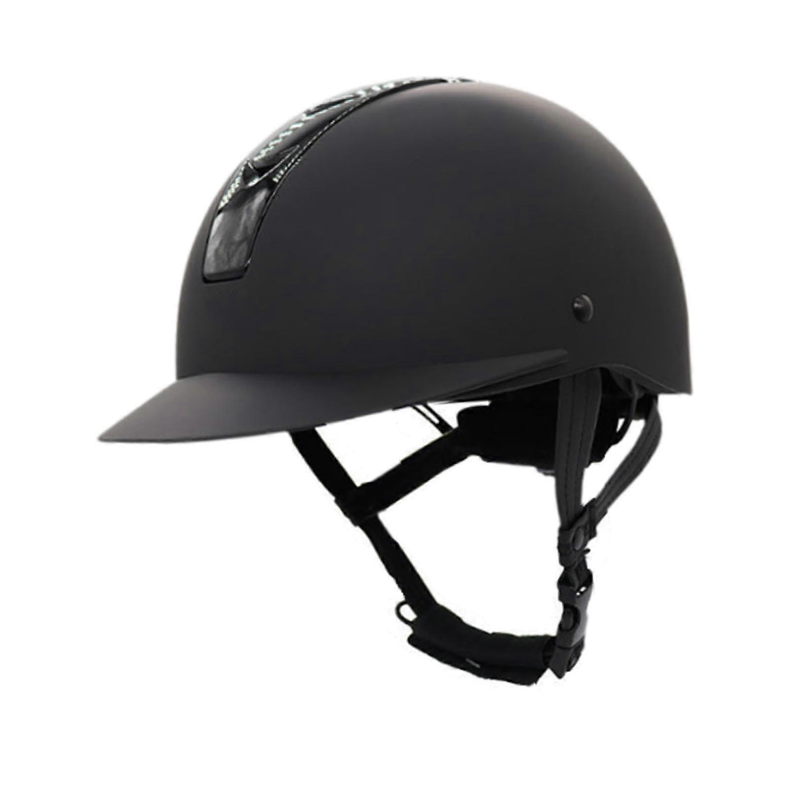Sleek Equestrian Head Protection, Summer Riding Adventures, Adjustable Fit, Size ML, Lightweight Shell, Color Black