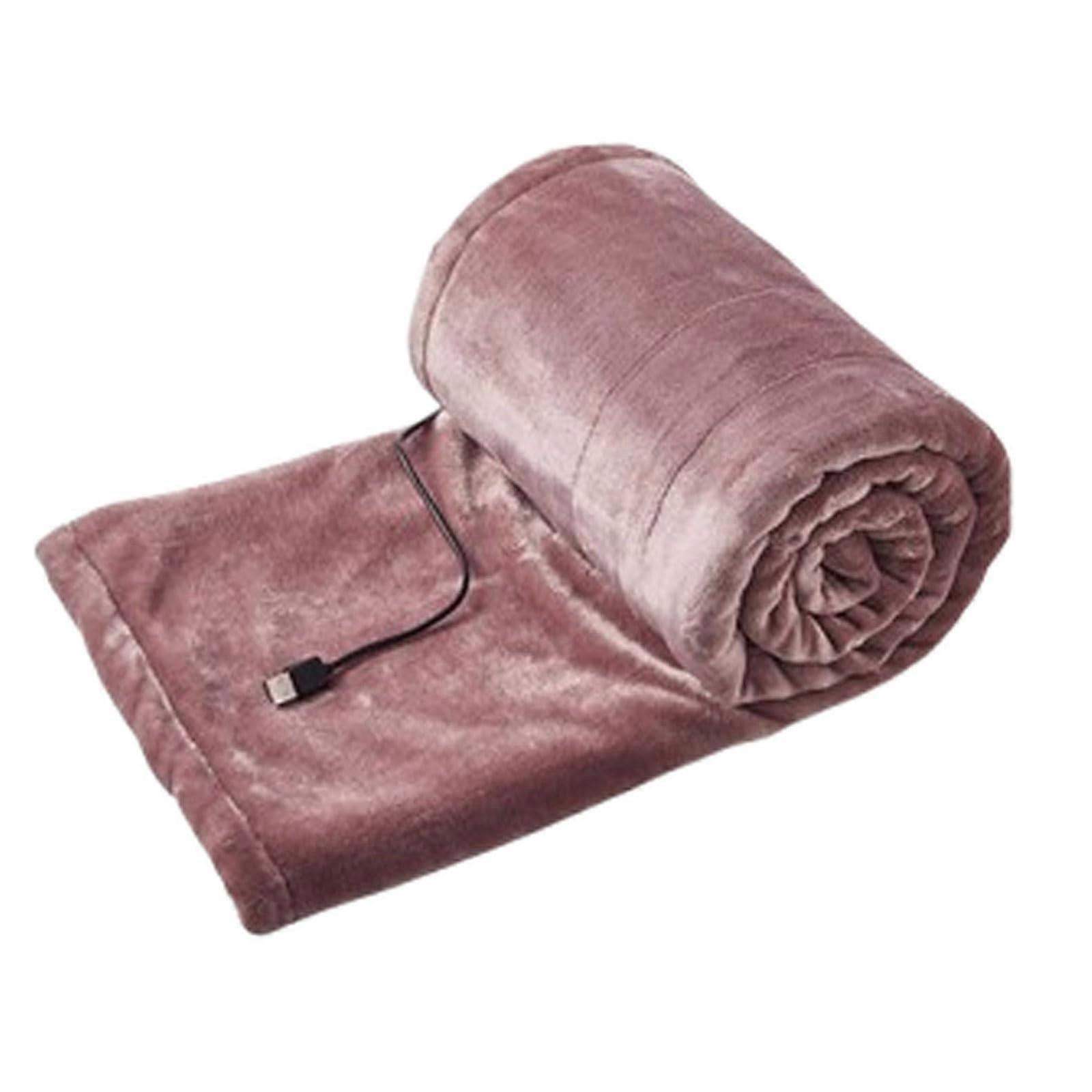 Electric Heated Throw Blanket, Soft Touch Flannel, USB Powered, 100 X 80 Cm, Pink, Machine Washable, Single Size