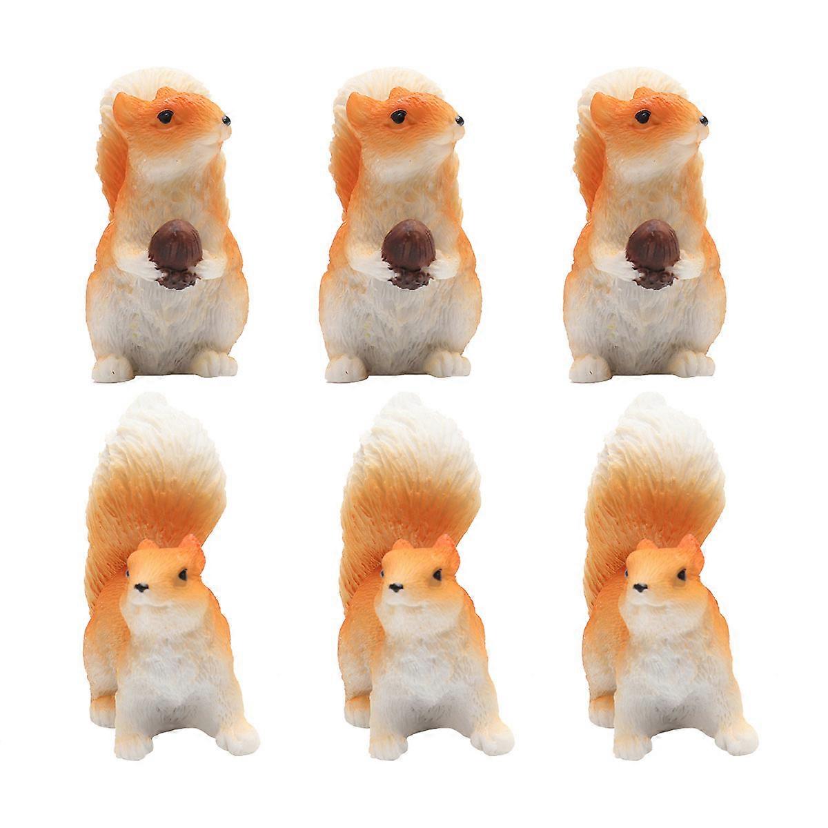 Adorable Simulated Squirrels Resin Ornament for Decor 12Pcs Collection