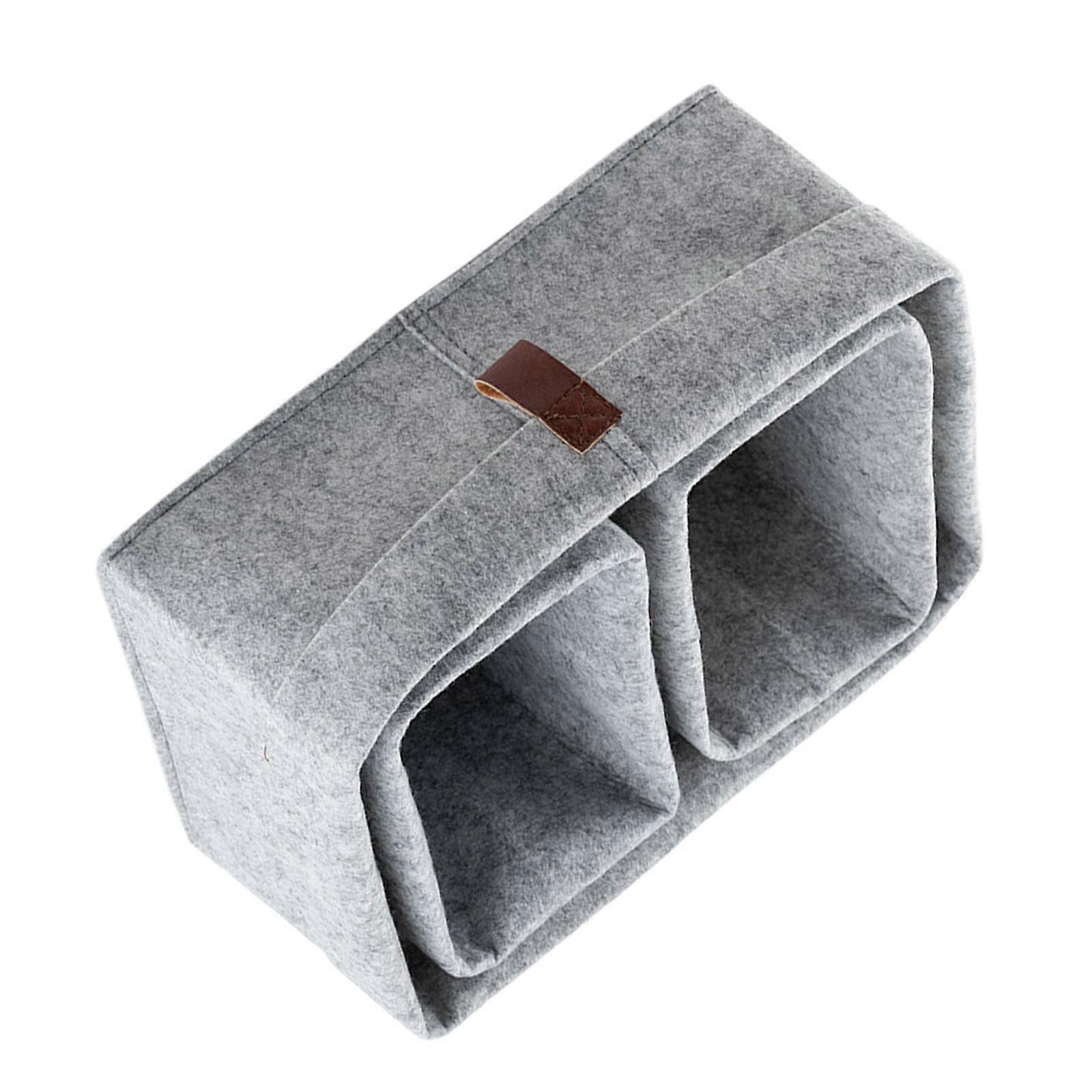 Grey Desktop Storage Basket Felt Basket for 6Pcs Sundries Organizer