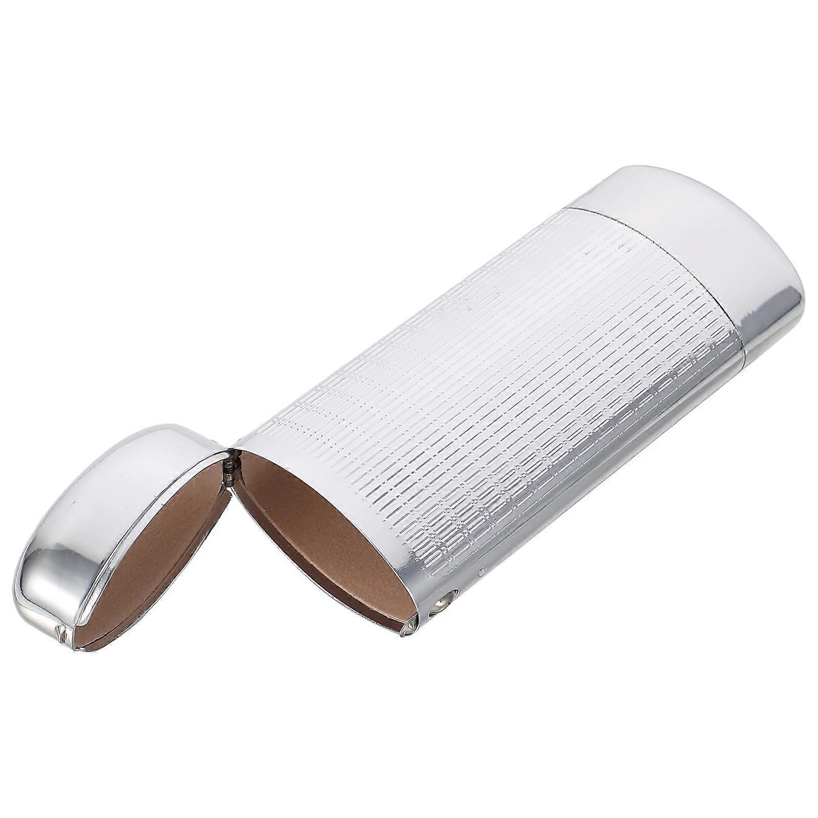 Aluminum Spectacle Case Simple Design Crash Proof Storage For Travel 14.5X5.5X3CM Silver 1Pcs