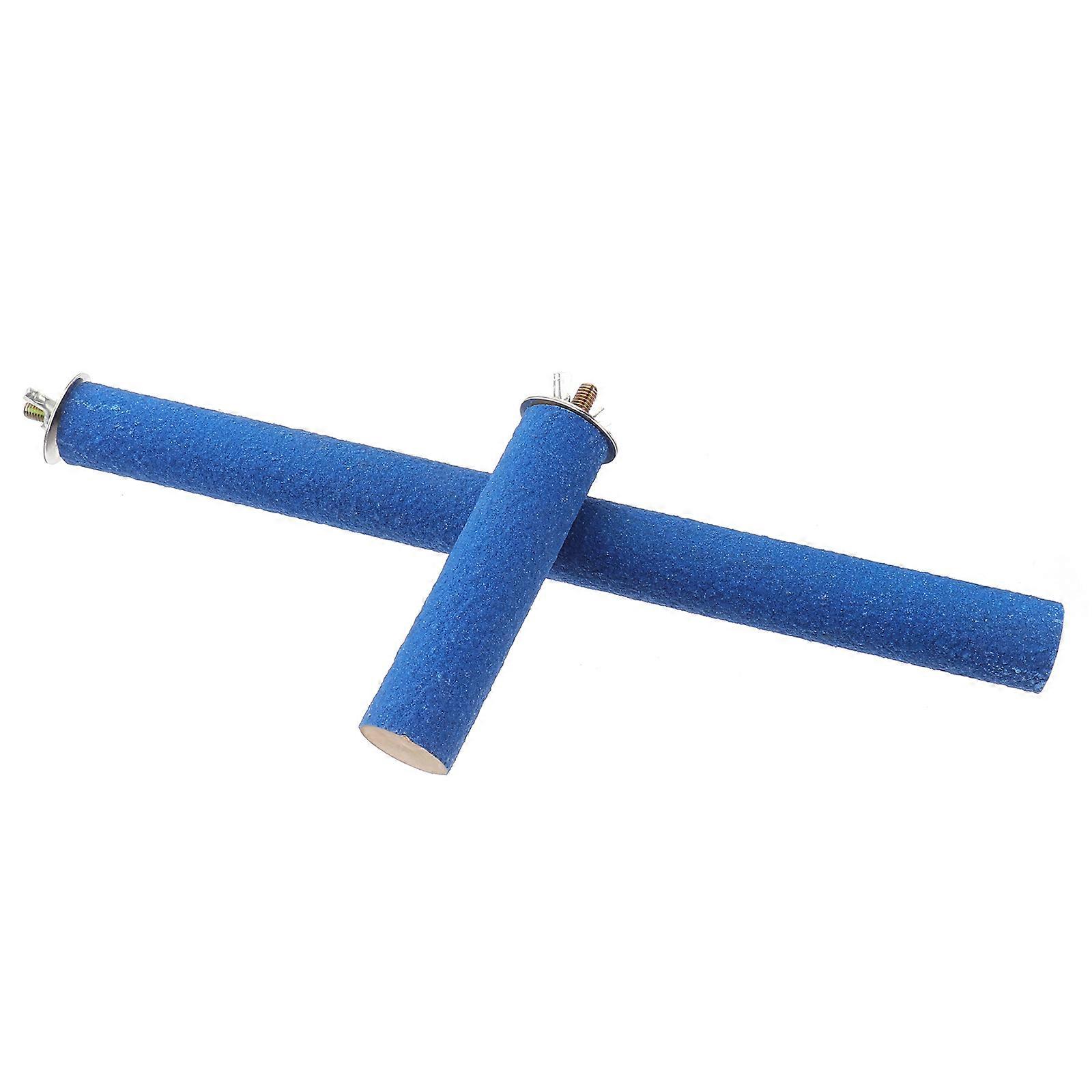 Bird Stand 2Pcs Grey Wooden Parrot Play Stand with Natural Beak Trimming Function for Pet Use