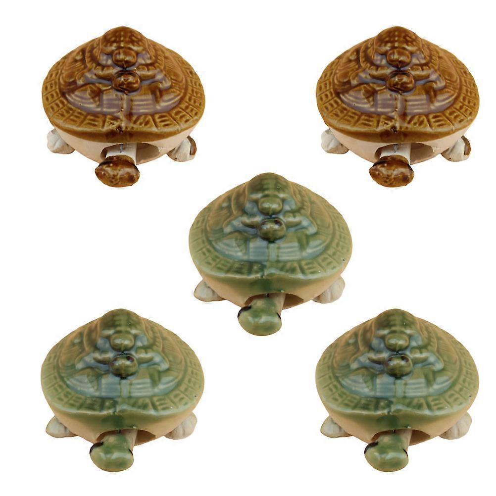 5Pcs Artificial Turtle Aquarium Decoration for Fish Tank Enhance Privacy Space Assorted Color Cleaning