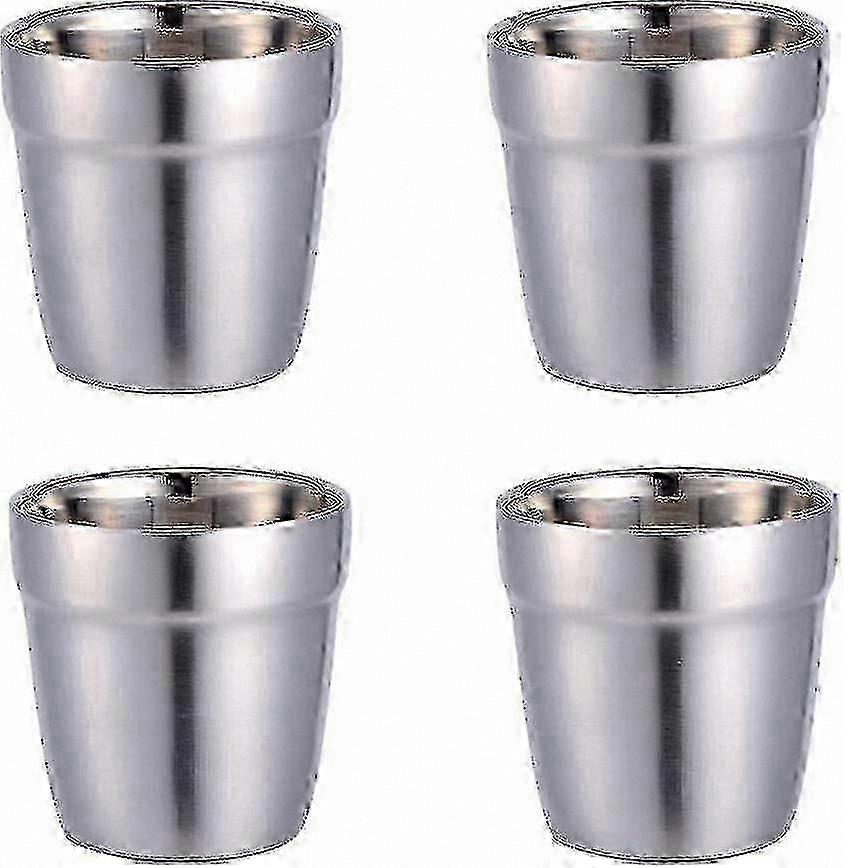 4-Piece Set Durable Stackable Mini Mugs, 180ml Stainless Steel Cups for Kids and Beverages