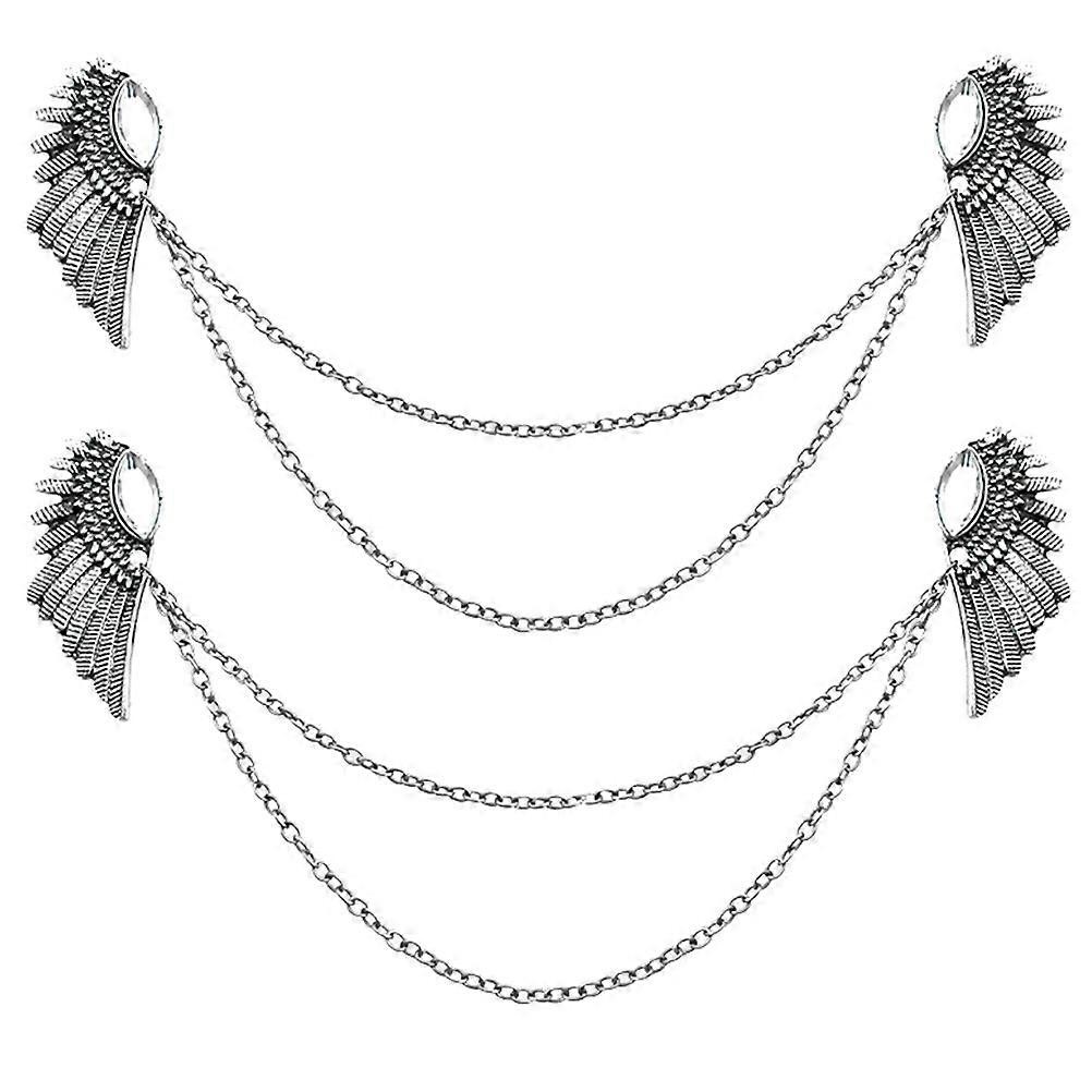 Silver Clothes Brooch for Shirt 4 Pieces Kit