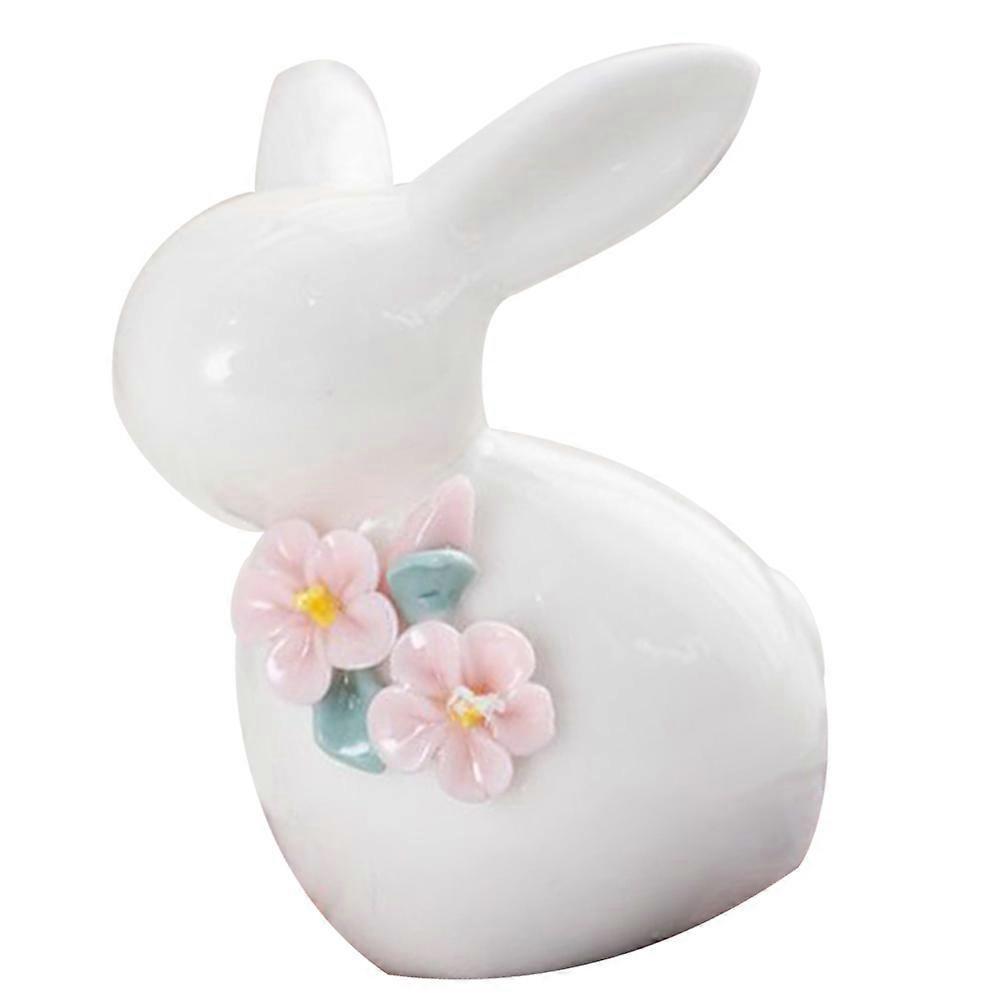 Porcelain Bunny Figurine for Decoration Use Ceramic Rabbit 4Pcs Set