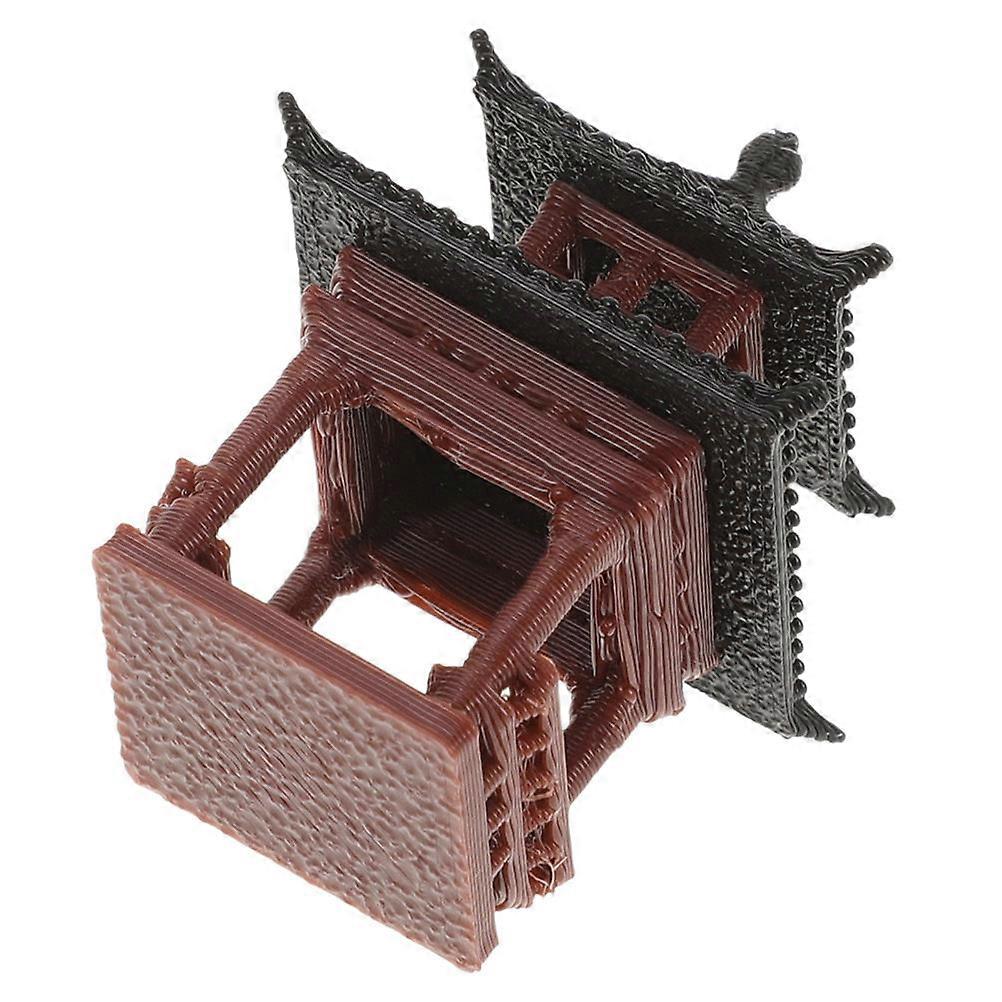 Brown Mini Figurine Resin Ornament for Aquarium Display 3Pcs