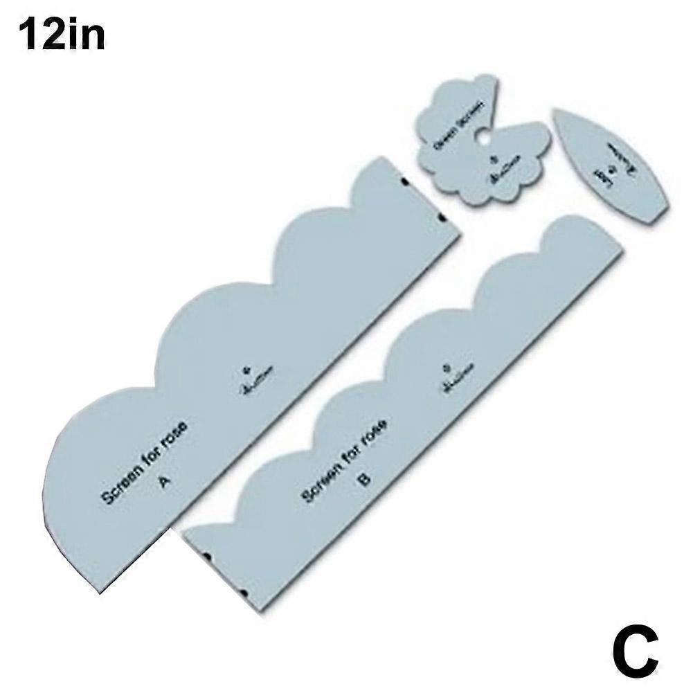 Fabric Rose Ruler Set 4-Piece Template DIY Craft Tool For Creating Beautiful Fabric Roses Easy To Use Multi-Functional Design