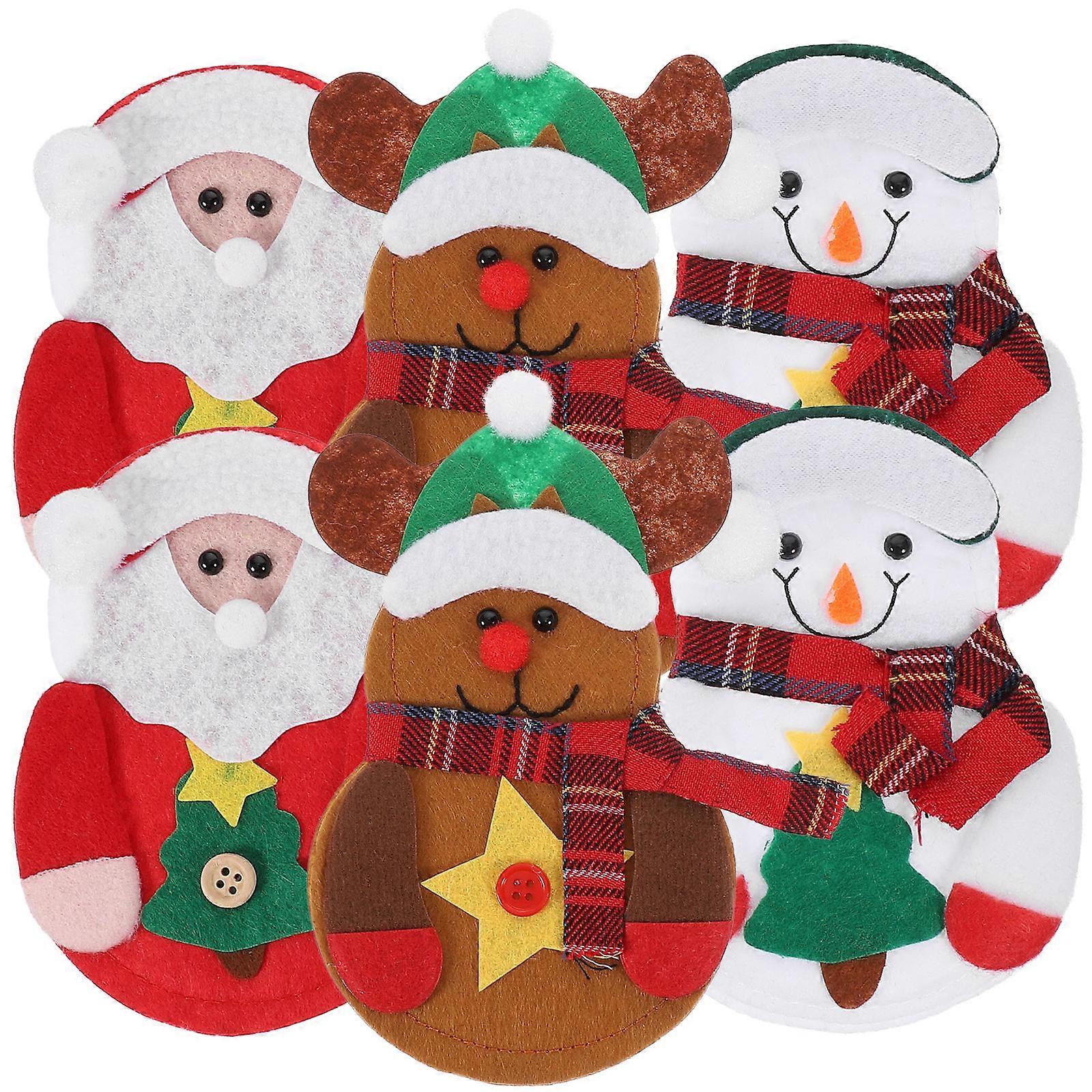 Household Goods Silverware Holders for Christmas and Fork 6Pcs