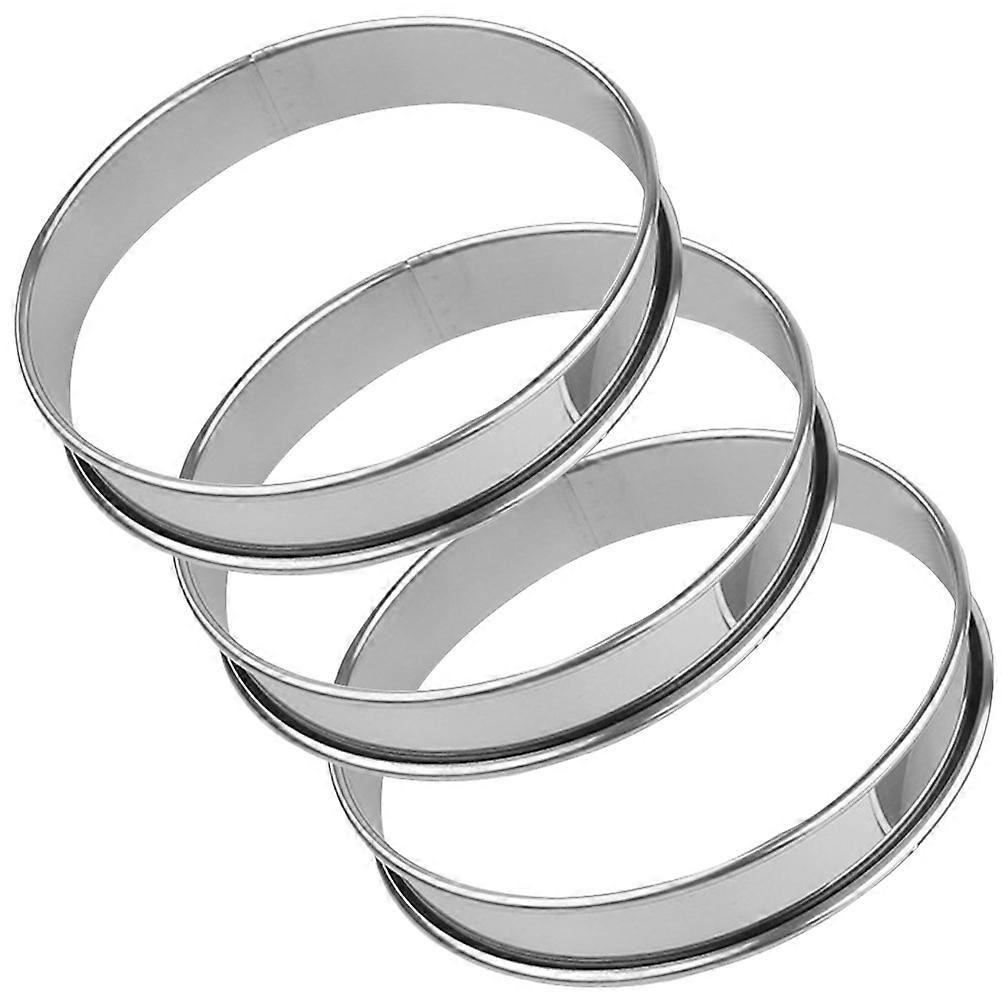 Non Stick Mousse Rings For Home And Dessert Shop Use Featuring Round Shape In Silver Color With Easy To Clean Function 15 Pcs