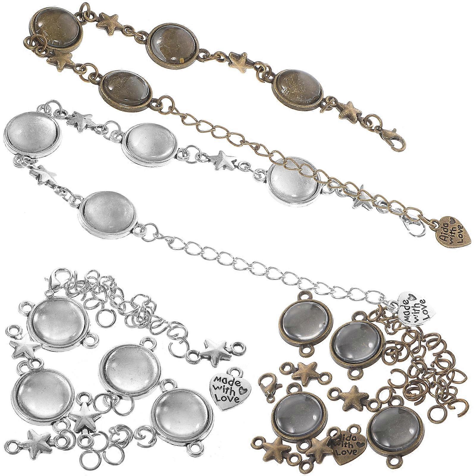 DIY Bracelet Making 30 Pcs Bezel Tray Blank Bangle Chic Design for Craft Enthusiasts Daily Use