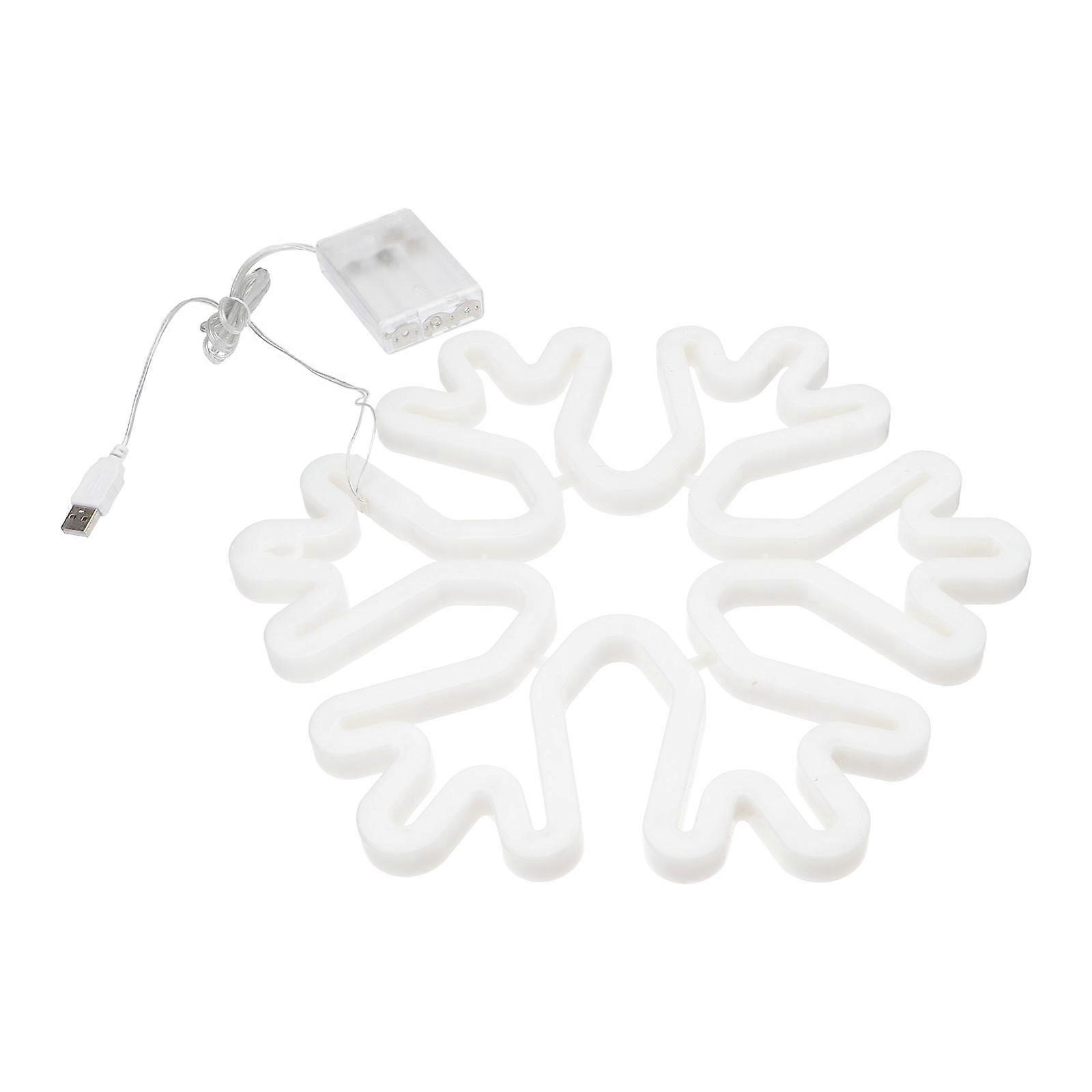Snowflake LED Neon Sign for Decoration 3Pcs USB Decorative Table Lamp White