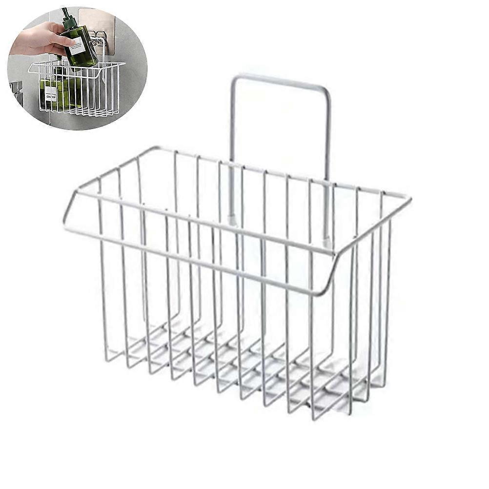 3Pcs Kitchen Storage Rack for Sponge White Wrought Iron Drain Shelf Organizer