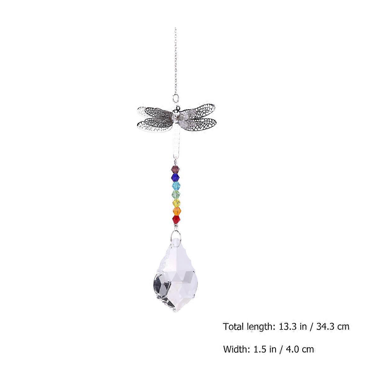 Crystal Hanging Decoration Dragonfly Pendant for Party 2Pcs Assorted