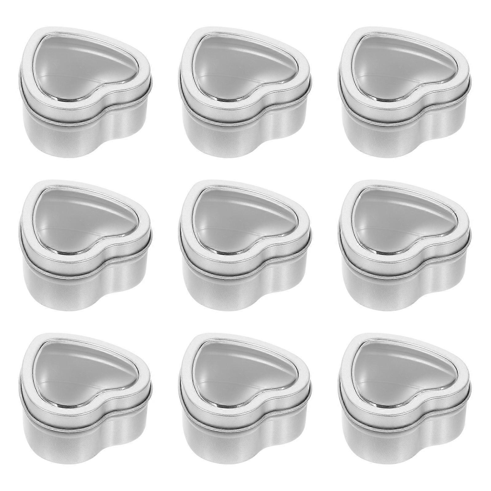 Heart-Shaped Metal Cans Tinplate Storage Boxes for Storage Use 50Pcs Candle Containers