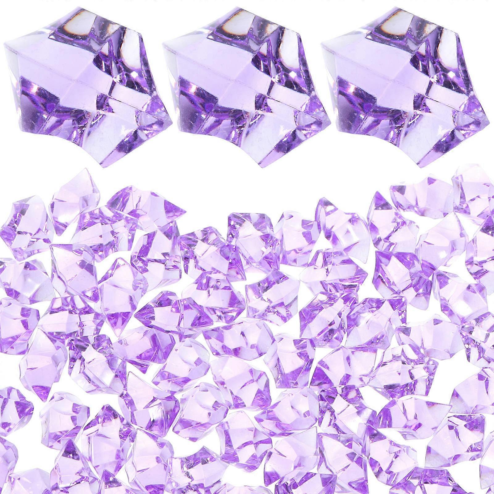 Violet Acrylic Crystal Stone for Vase Filler 3Pcs 1 Bag Simulation Crystal Gems